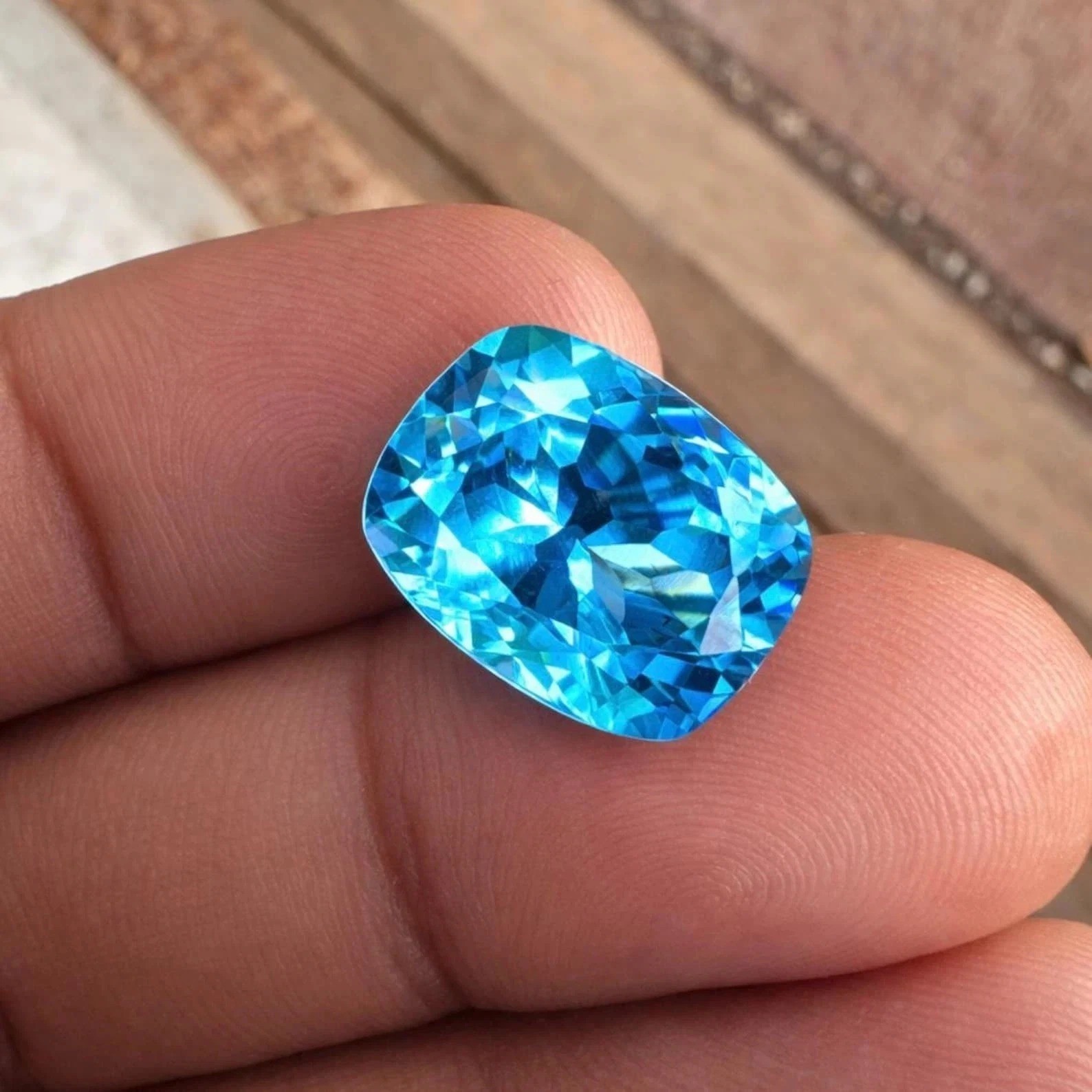 9.45 Ct AAA Natural Rare Neon Blue Paraiba Tourmaline Cushion Cut Loose Gemstone