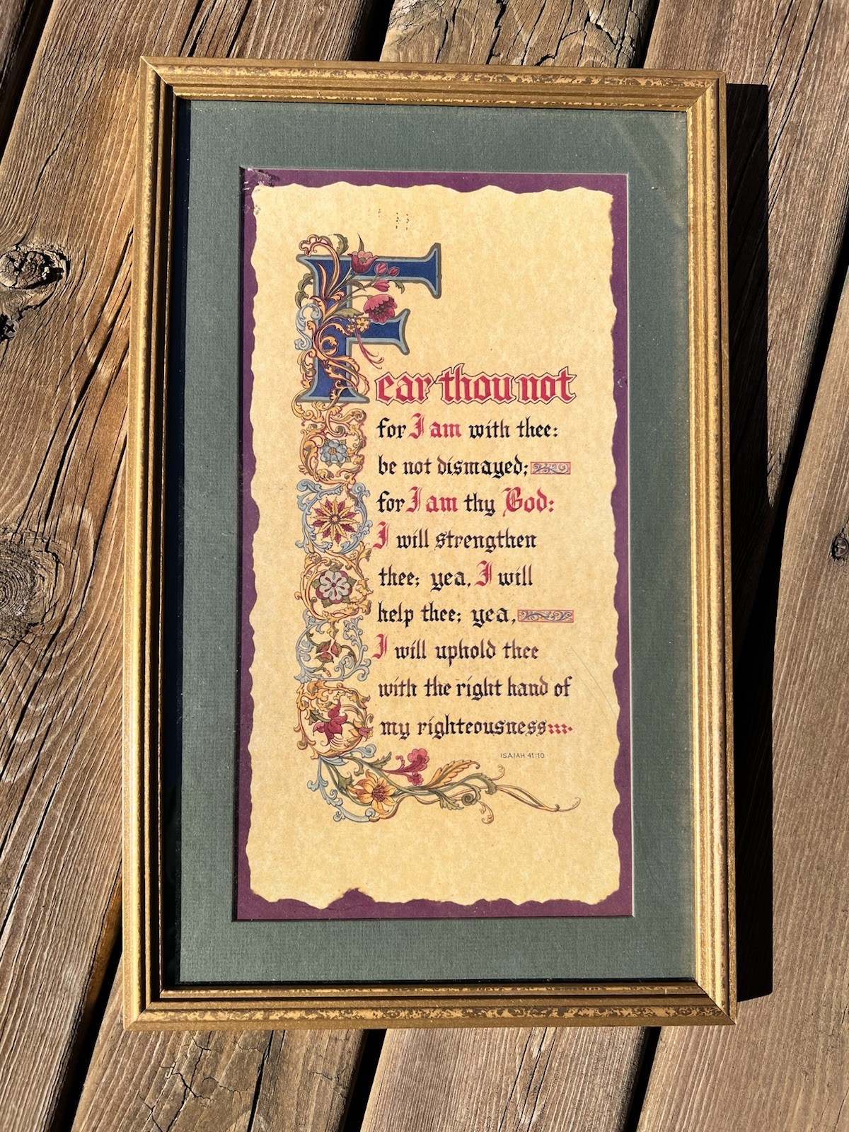 Vintage Isaiah 41:10 Framed Christian Wall Art Gold Frame Scripture Decor Vintage Isaiah 41:10 Framed Christian Wall Art Gold Frame Scripture Decor