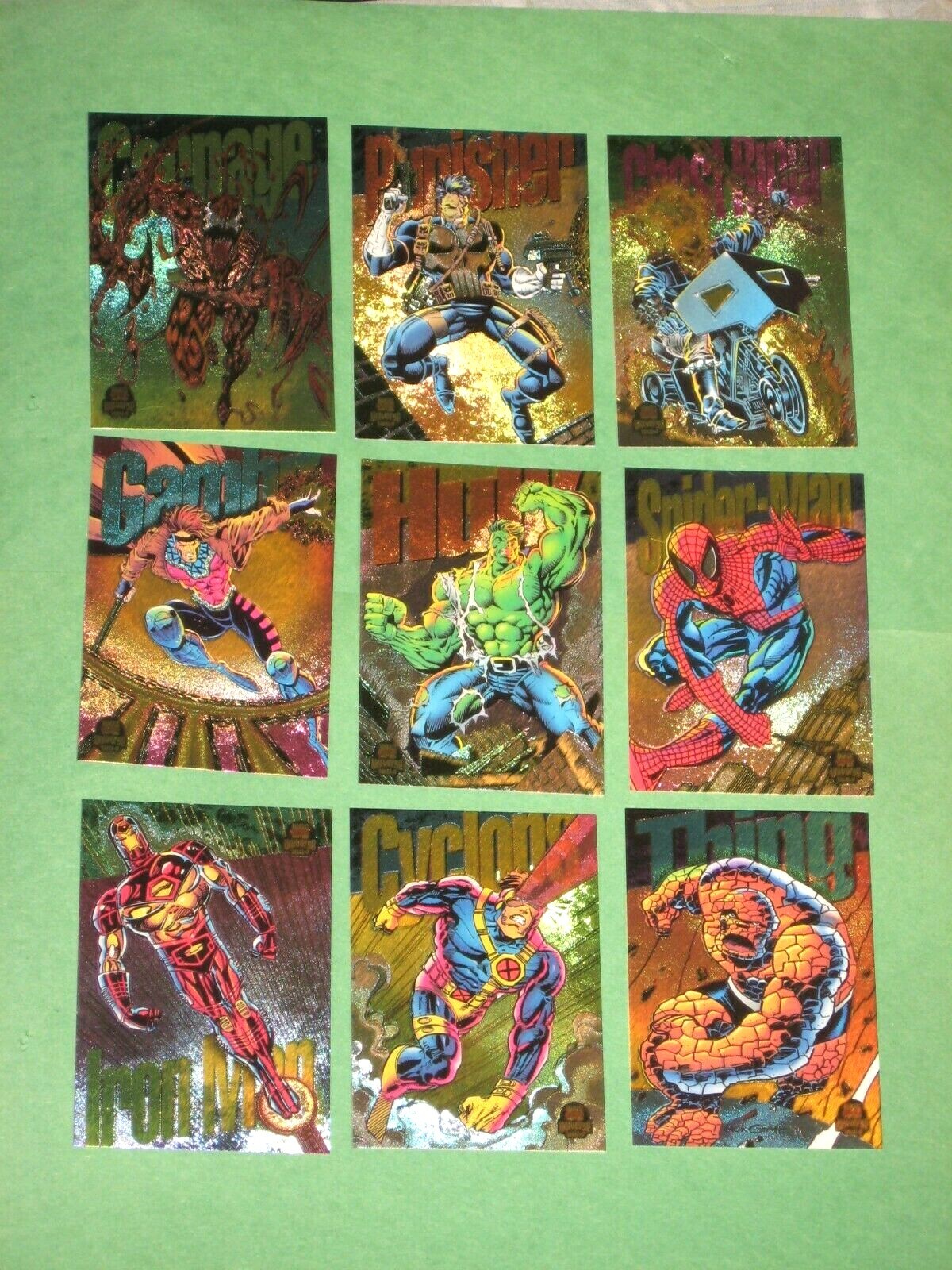 1994 MARVEL UNIVERSE SERIES 5 RAINBOW POWERBLAST INSERT 9 CARD SET POWER BLAST