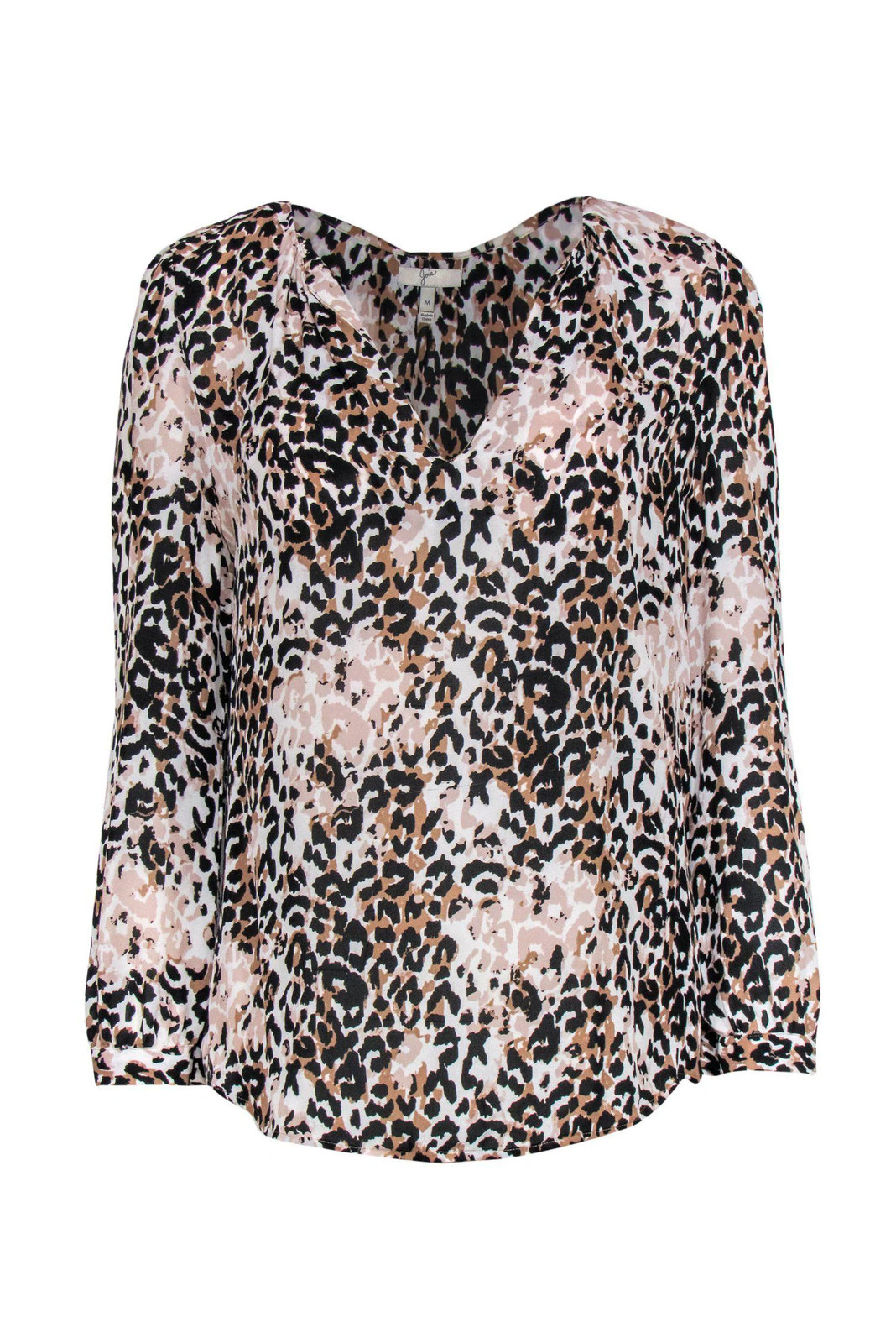 Joie - Black, Pink & White Leopard Printed Silk Blouse Sz M Joie - Black, Pink & White Leopard Printed Silk Blouse Sz M