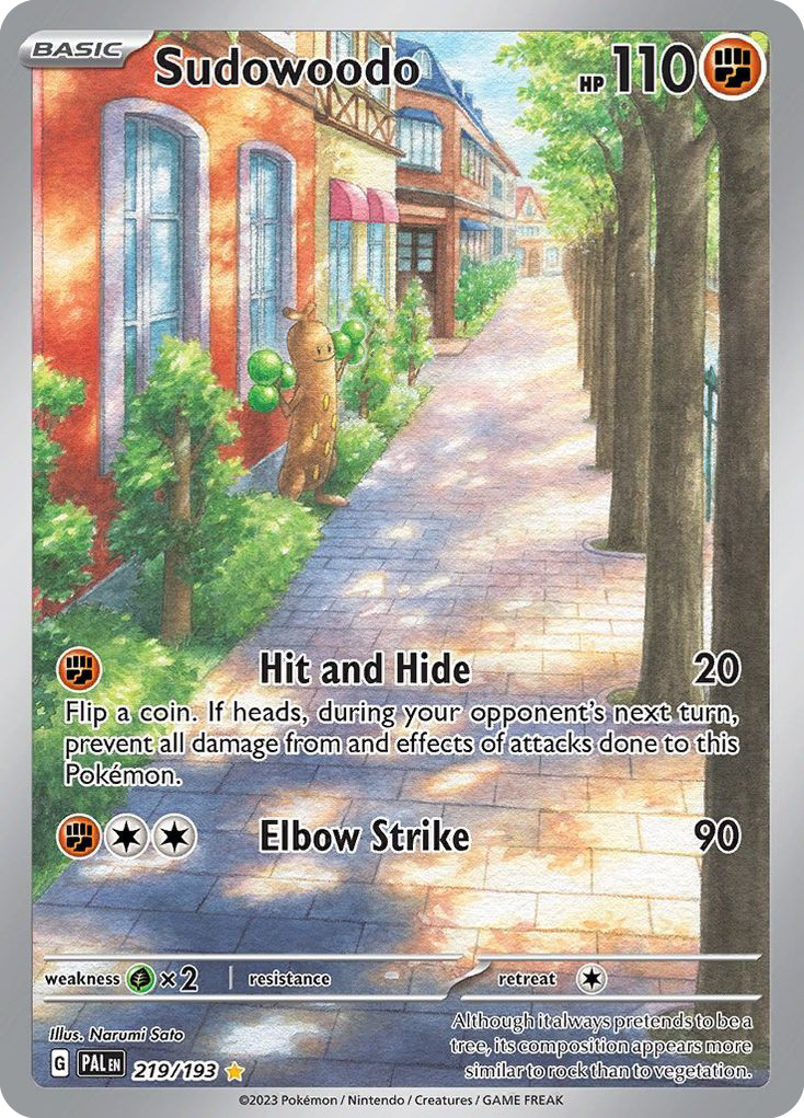 Sudowoodo 219/193 Illustration Rare Paldea Evolved Pokemon Holo NM