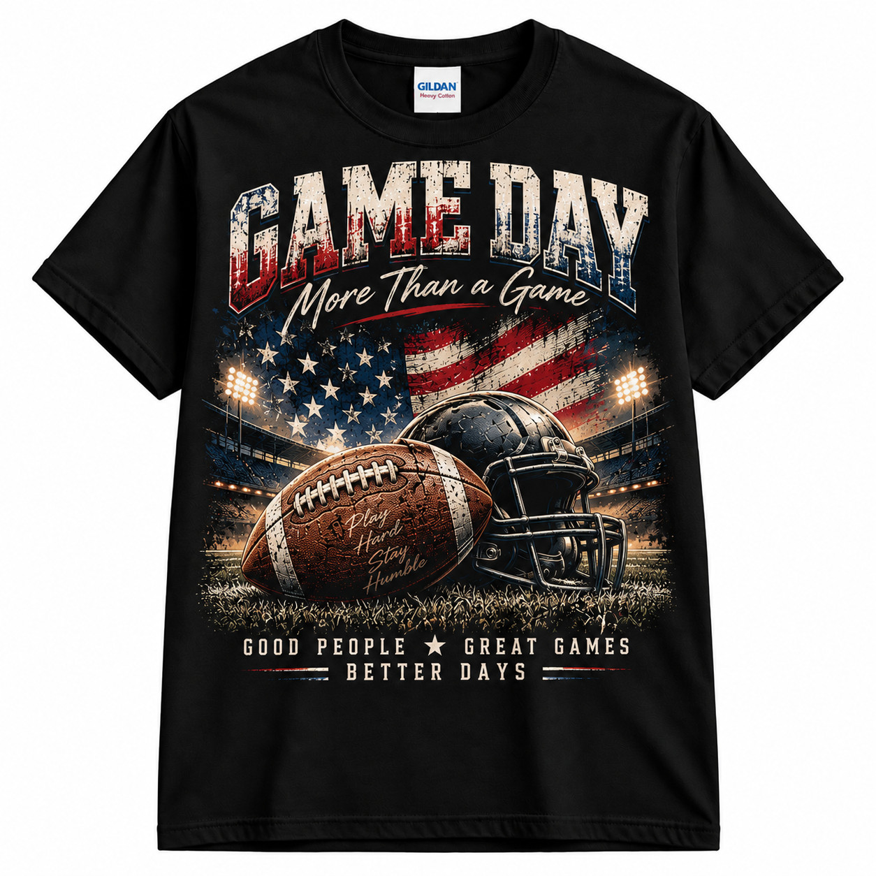 Game Day Football Shirt Vintage USA Sports Fan Graphic T-Shirt S-5XL