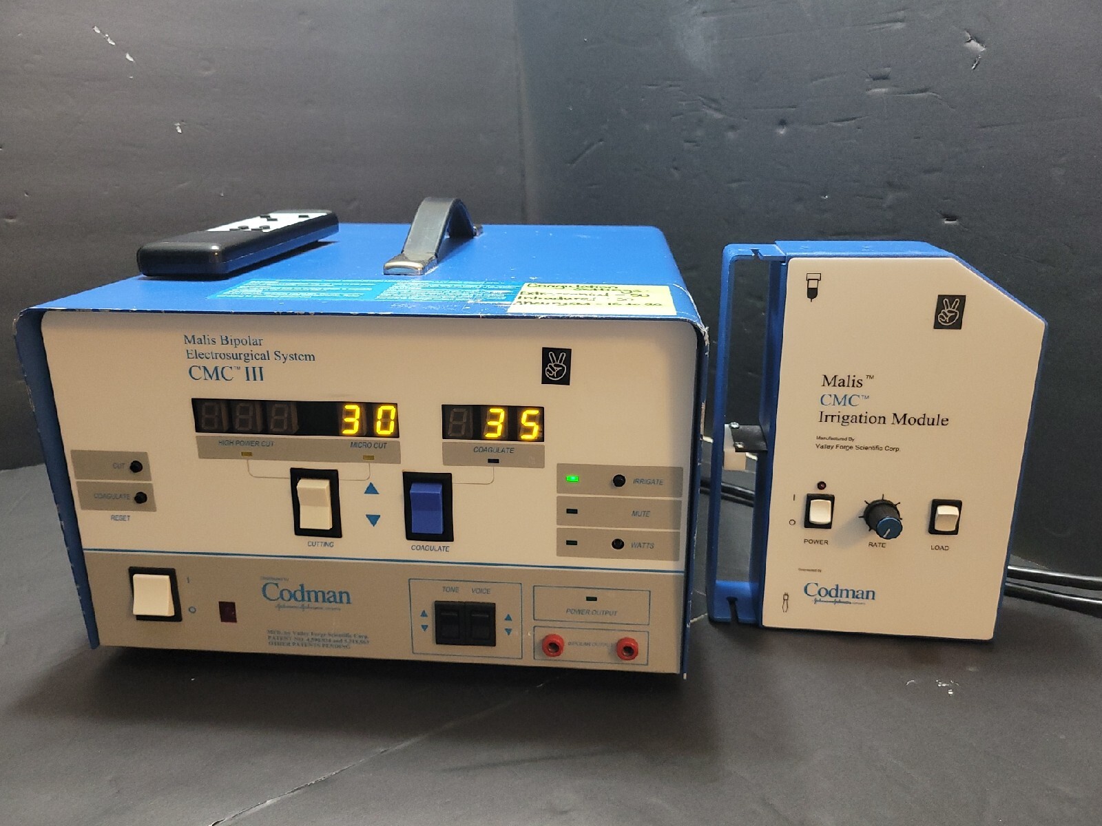 CODMAN MALIS BIPOLAR ESU WITH CMC IRRIGATION MODULE CODMAN MALIS BIPOLAR ESU WITH CMC IRRIGATION MODULE