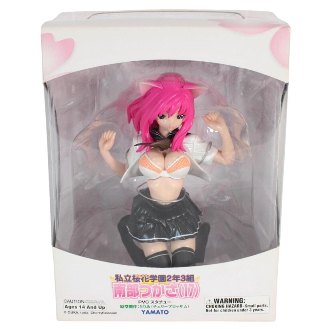 Yamato Tsukasa Nanbu 17 PVC Statue Figure Shiritsu Ohka Gakuen Pink Hair Neko