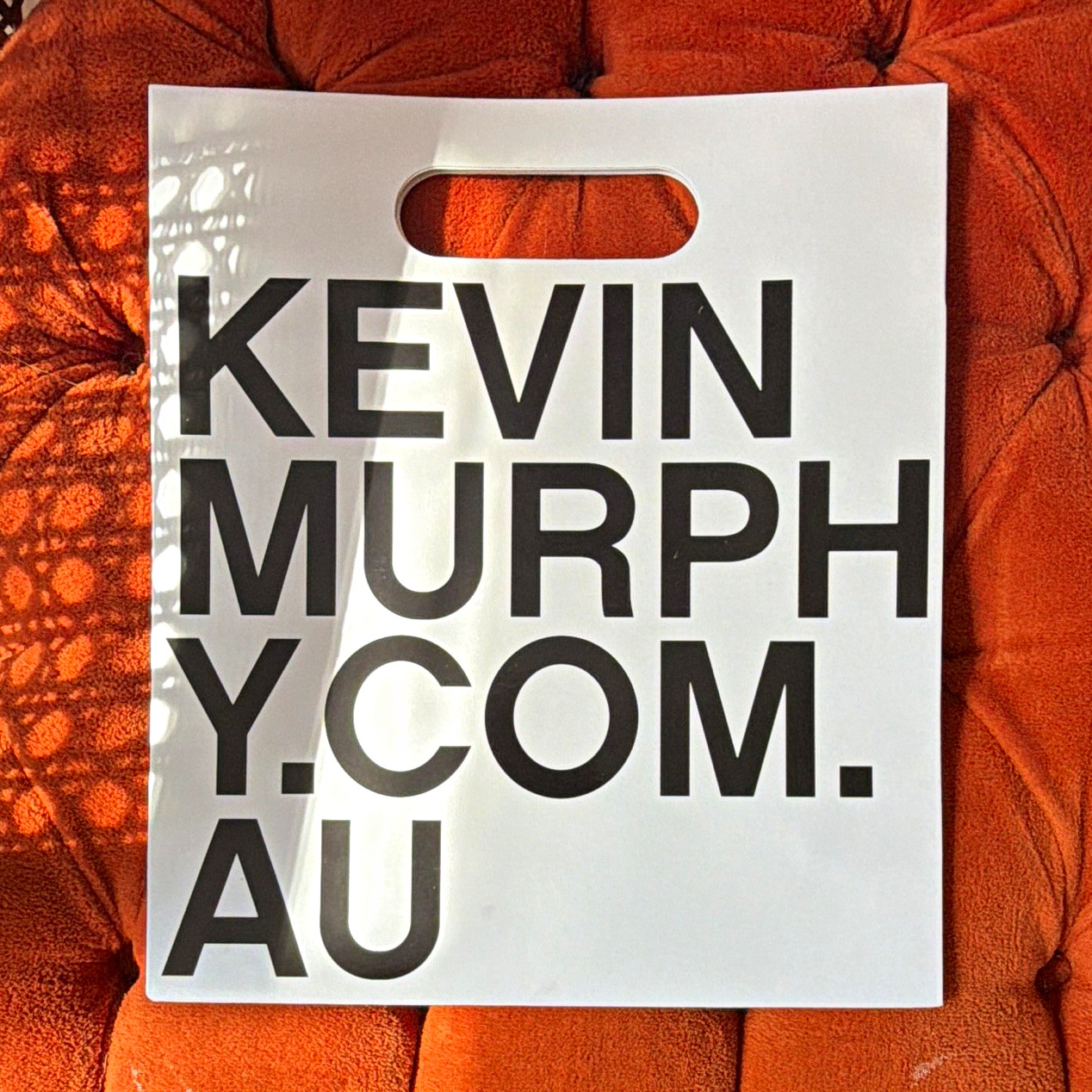 Kevin Murphy Small White Paper Gift Bag w/ Die Cut Handle Logo