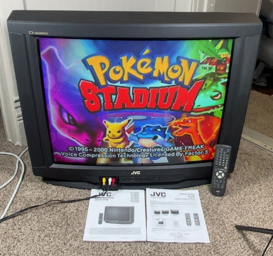 🔥Vtg JVC D-series 32” Retro Gaming🎮 CRT TV📺 W/remote &Manual Svideo Av Inputs