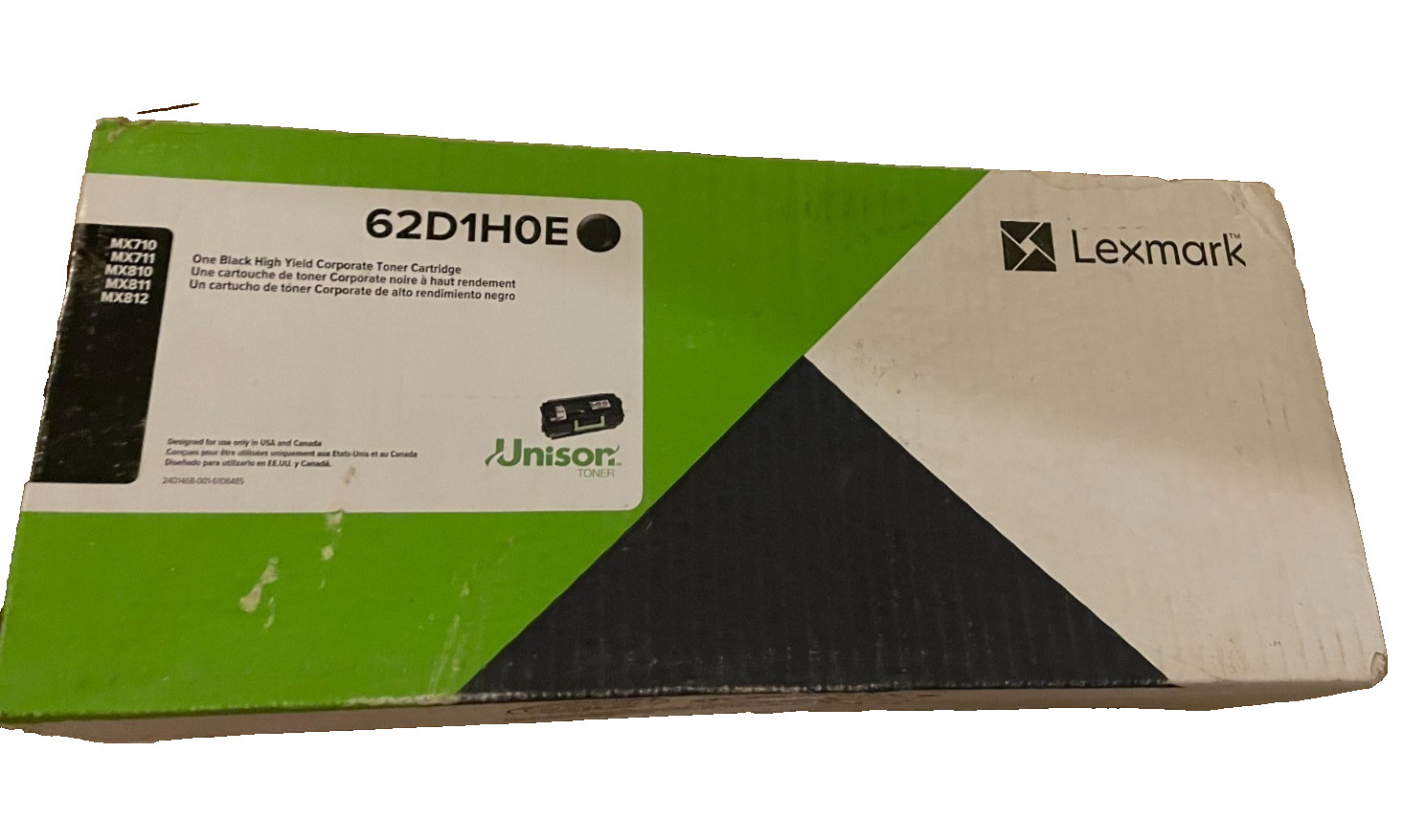 GENUINE LEXMARK 62D1H0E BLACK TONER CARTRIDGE GENUINE LEXMARK 62D1H0E BLACK TONER CARTRIDGE