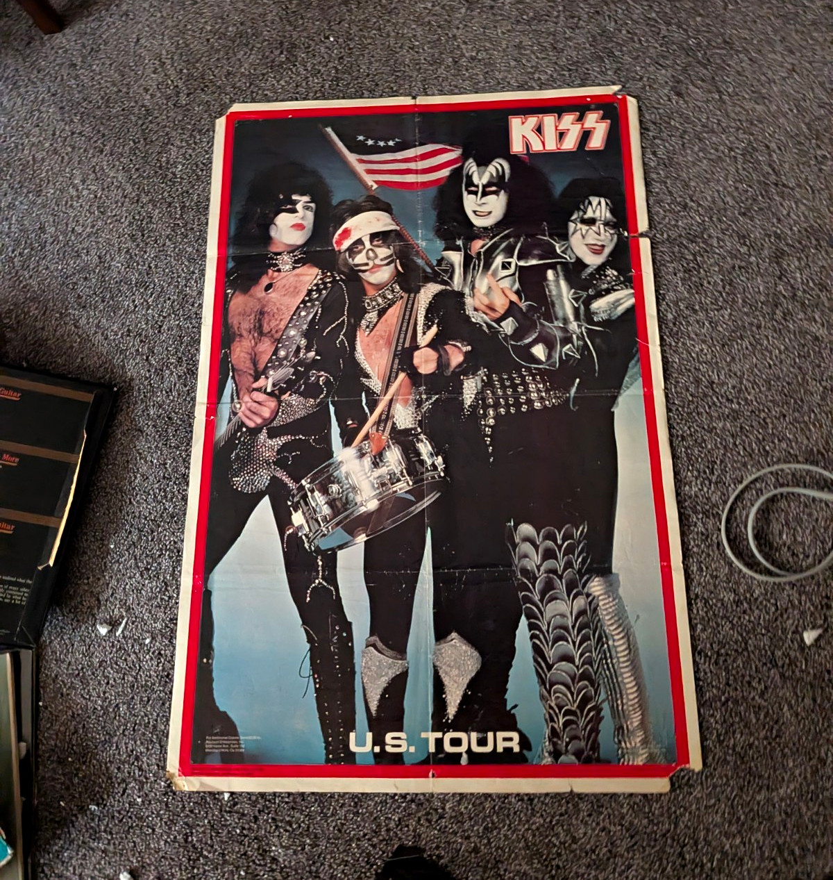 Vintage 1976 KISS Spirit of 76 US Tour Poster Original Boutwell Aucoin Oop Mid