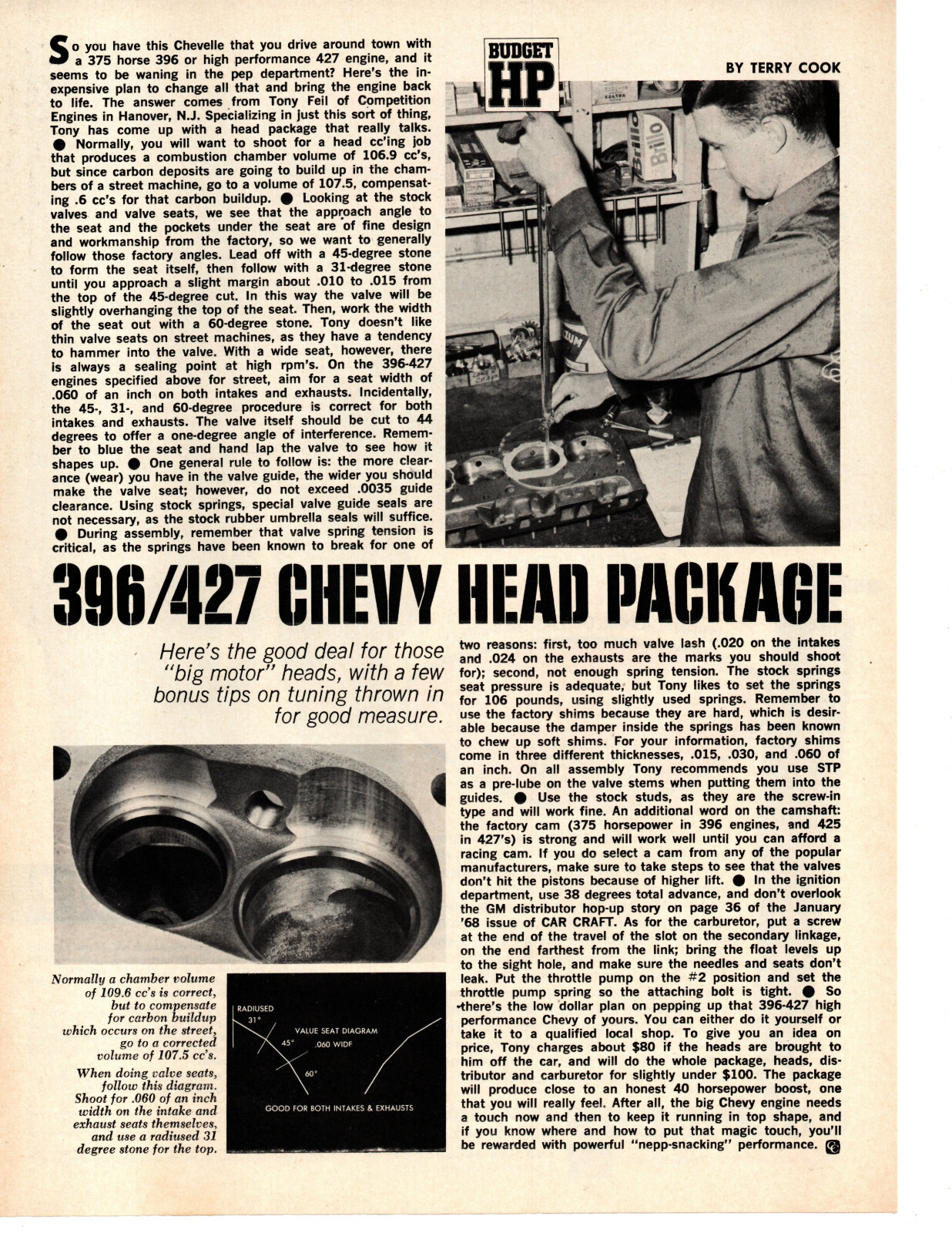 1968 CHEVROLET 396 / 427 HEAD PACKAGE  ~ ORIGINAL ARTICLE / AD