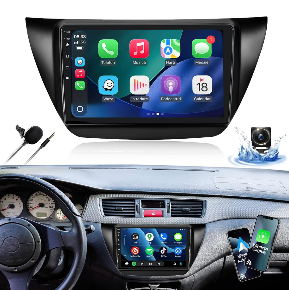 Carplay Radio For 2002-2007 Mitsubishi Lancer FM RDS IPS Touchscreen Android 13