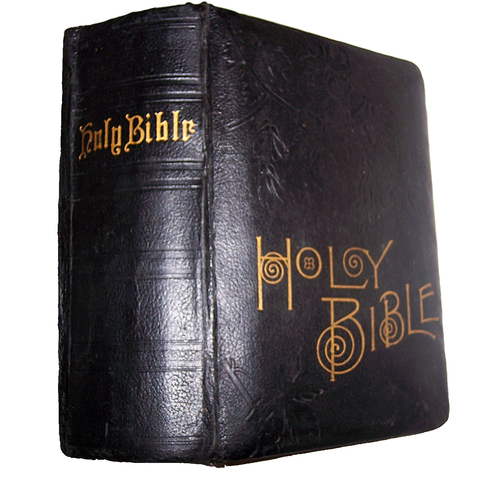 Antique 1891 Pictorial Padded Family Bible Concordance Massive Holman Nice #56