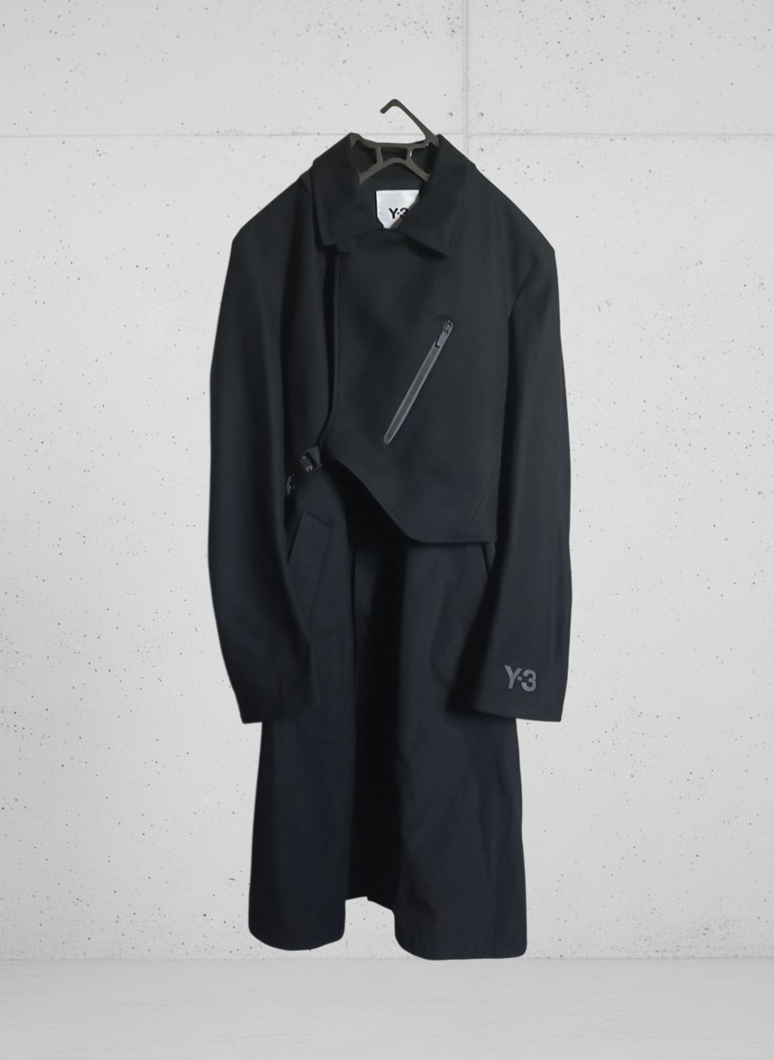 adidas Y-3 (ワイスリー) by Yohji Yamamoto FW20 CH1 Wool Flannel Coat \'Black\' GK4383