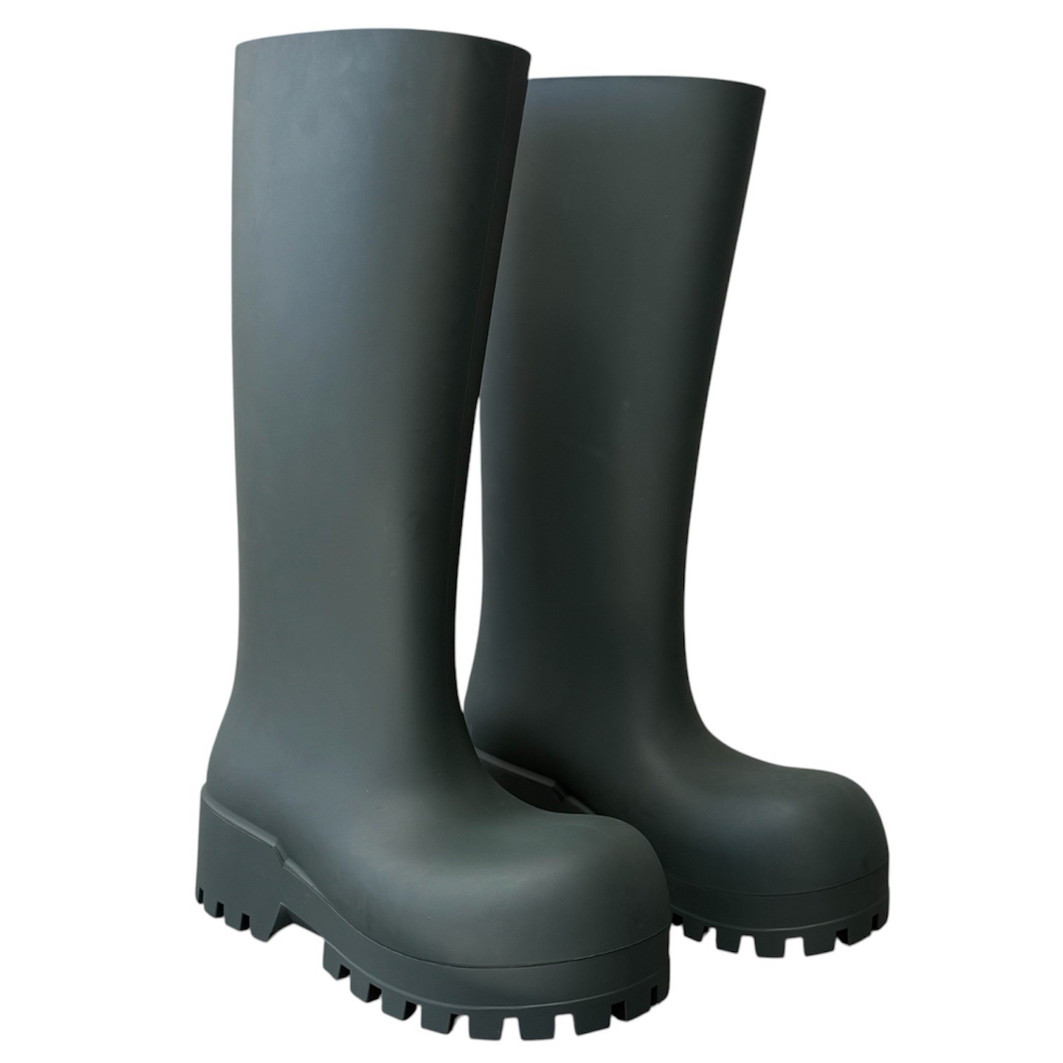Balenciaga Bulldozer Rain Boots Dark Khaki Green US 9 EU 39 Women New In Box