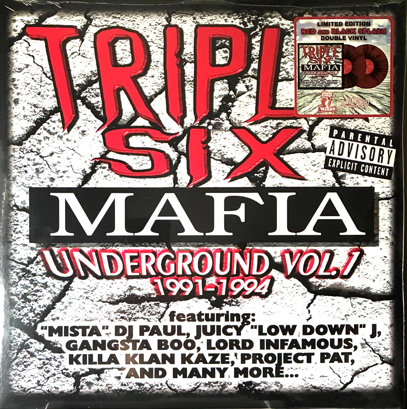 THREE 6 MAFIA - Underground Vol 1 (Sealed Double Vinyl RED & BLACK SPLASH, 2026)