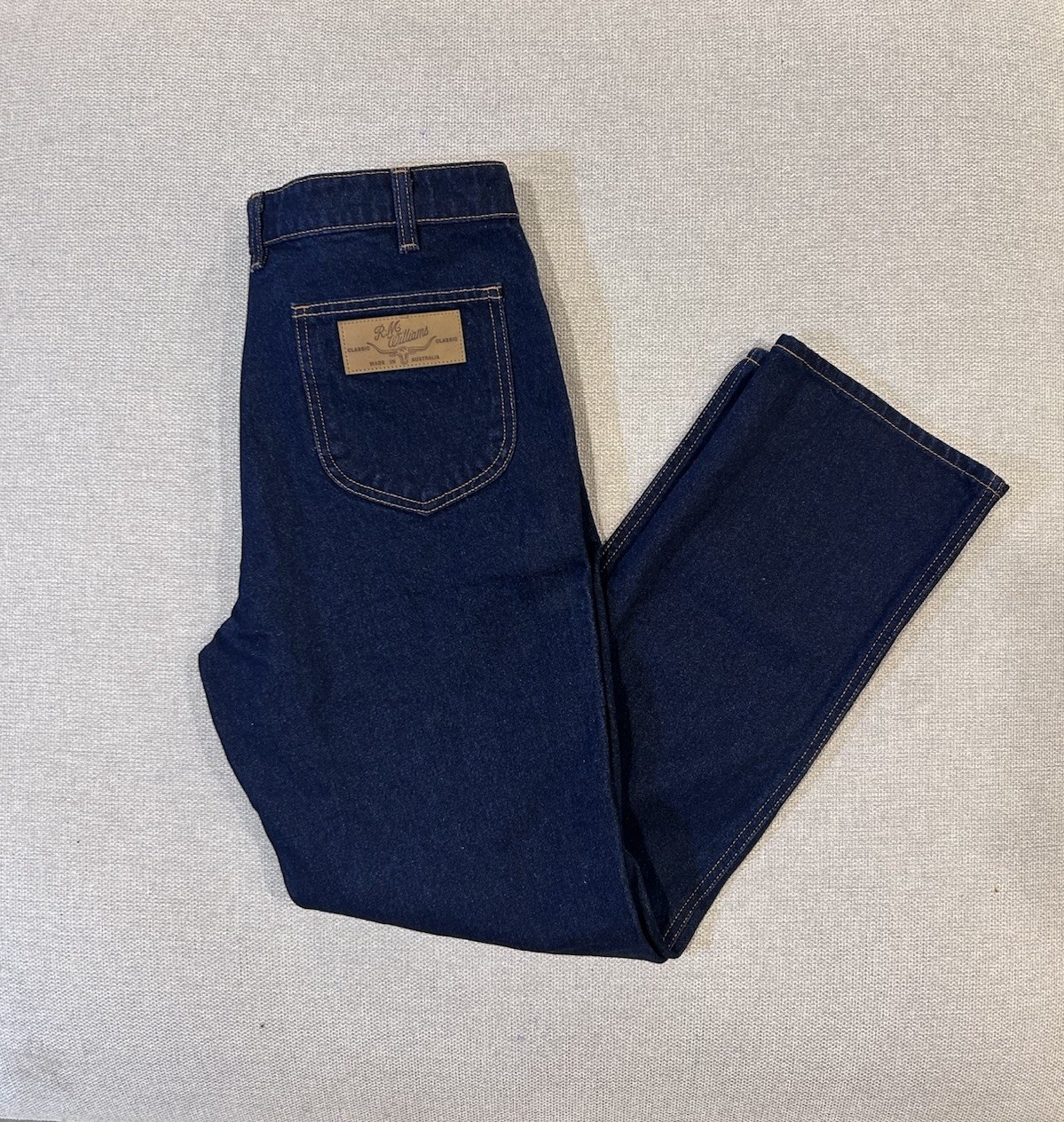 R.M. Williams Jeans Mens 36R TJ210 Classic Made in Australia Dark Indigo Vintage