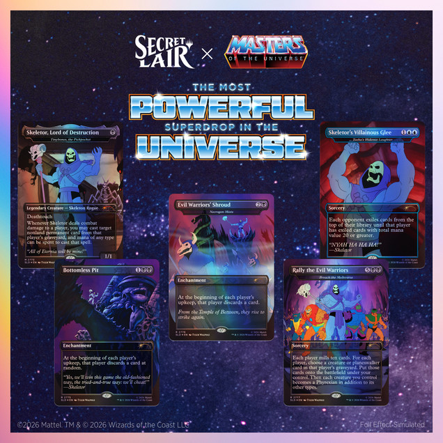 MTG Secret Lair FOIL Masters of the Universe: Nyah-Ha-Ha Skeletor MTG Secret Lair FOIL Masters of the Universe: Nyah-Ha-Ha Skeletor