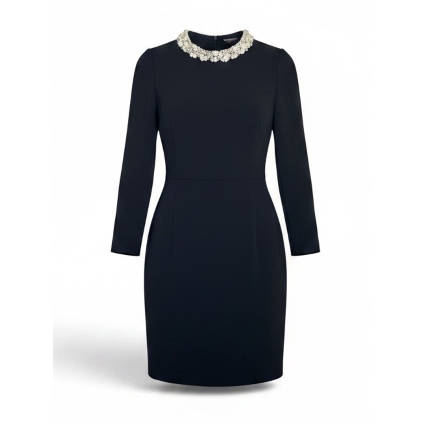 Worth New York Classic Crepe With Beaded Embellished Neckline Size 10 Worth New York Classic Crepe With Beaded Embellished Neckline Size 10