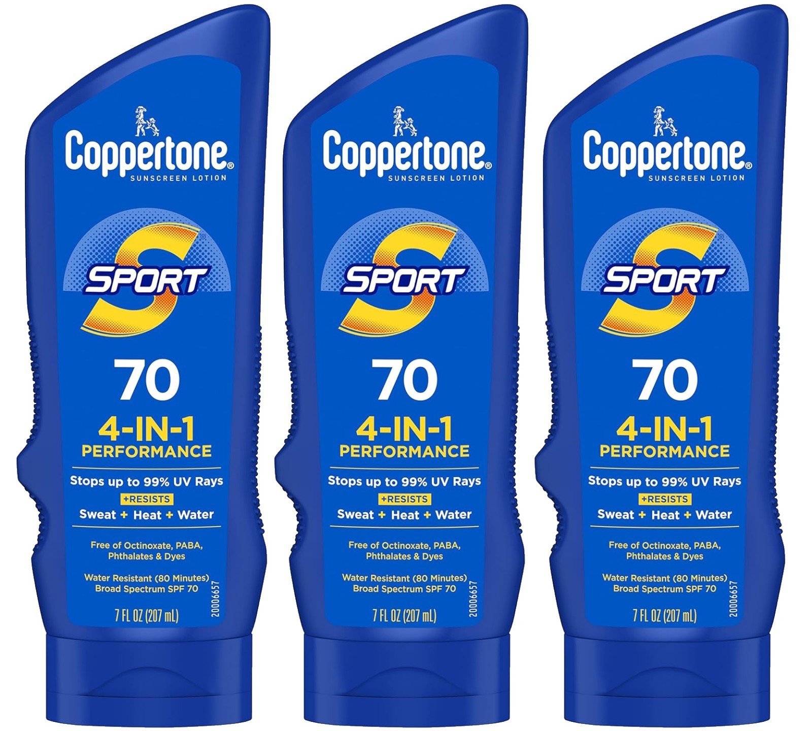 Coppertone Sport Sunscreen Lotion 4 in 1, SPF 70, 7 oz, 05/2027, PACK OF 3