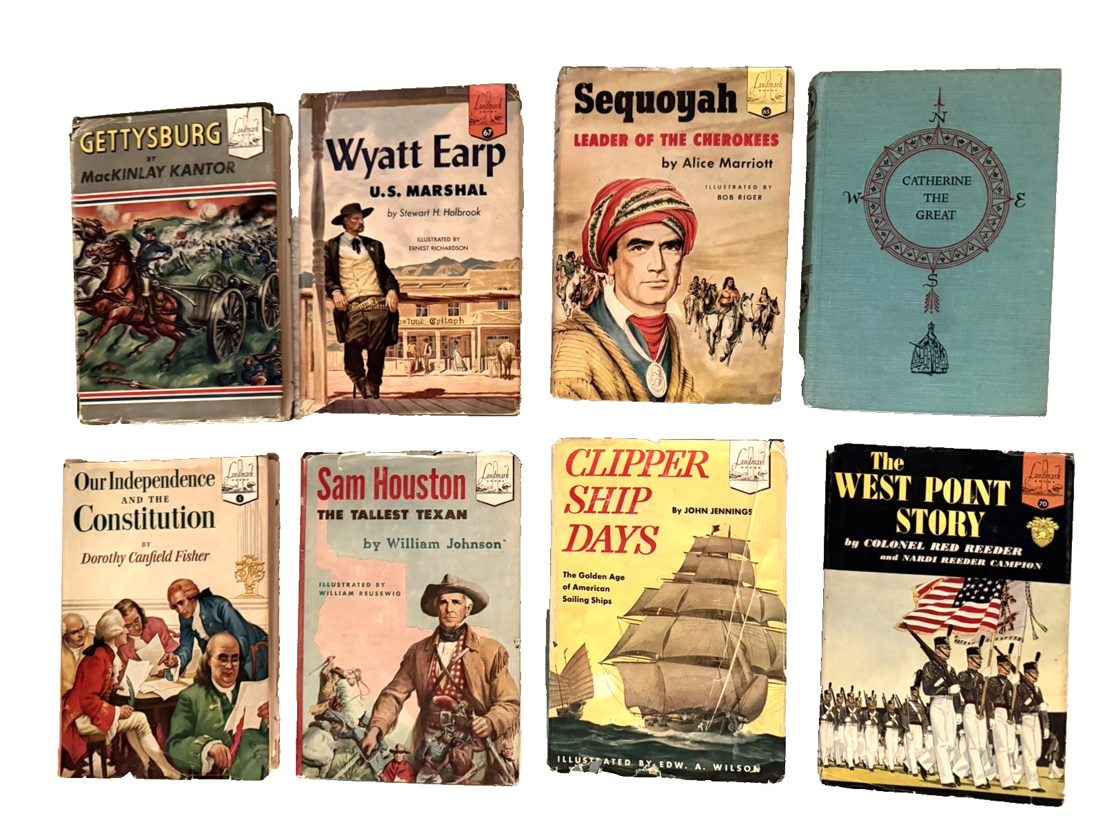 Lot of 8 World Landmark Books Random House Vintage History Hmschool Dust Jackets Lot of 8 World Landmark Books Random House Vintage History Hmschool Dust Jackets