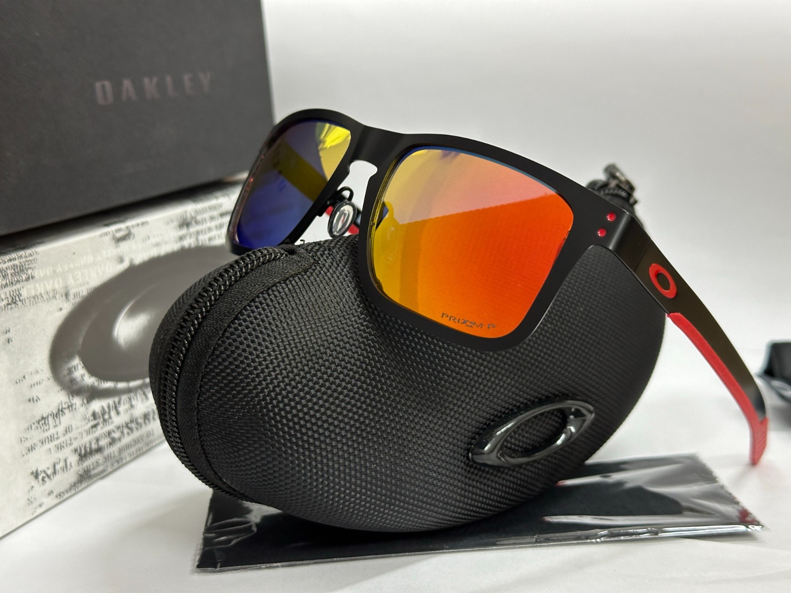 Oakley Holbrook Metal Black Matte /Ruby lenses Polarized Sunglasses OO4123 55mm Oakley Holbrook Metal Black Matte /Ruby lenses Polarized Sunglasses OO4123 55mm