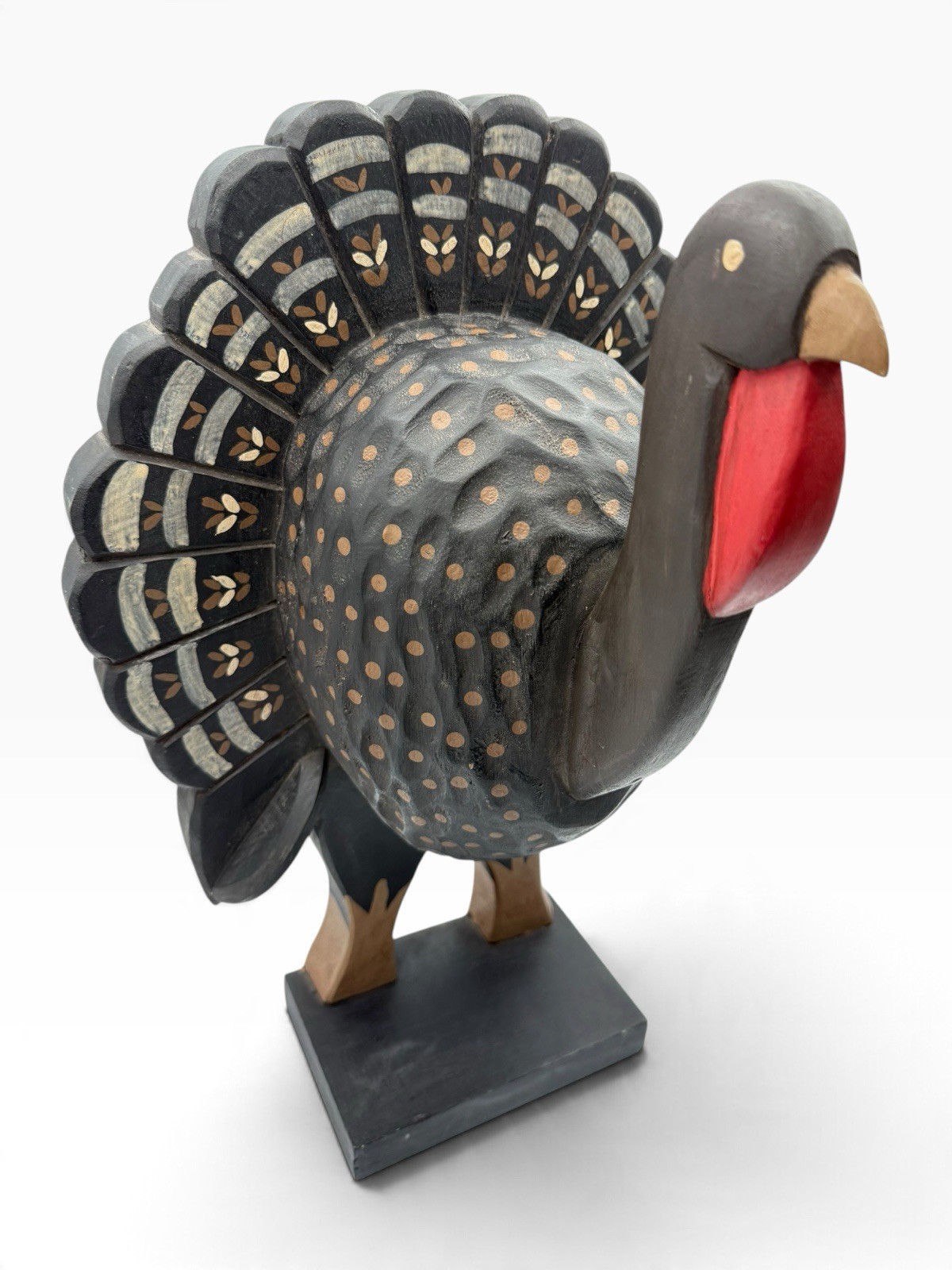 Midwest Cannon Falls 16” Wood Turkey Thanksgiving Folk Art Primitive Centerpiece
