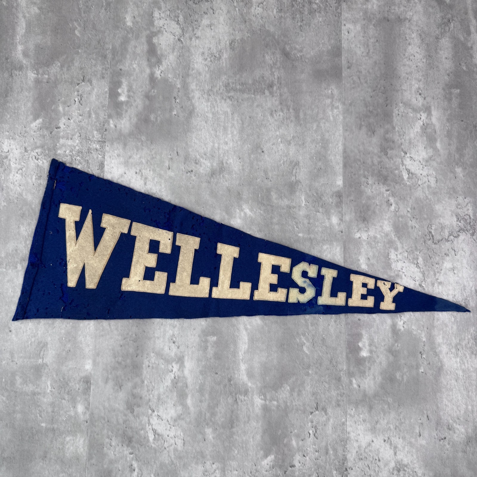 Vintage Wellesley College Felt Pennant Wright & Ditson Sounvenir Flag 1920s