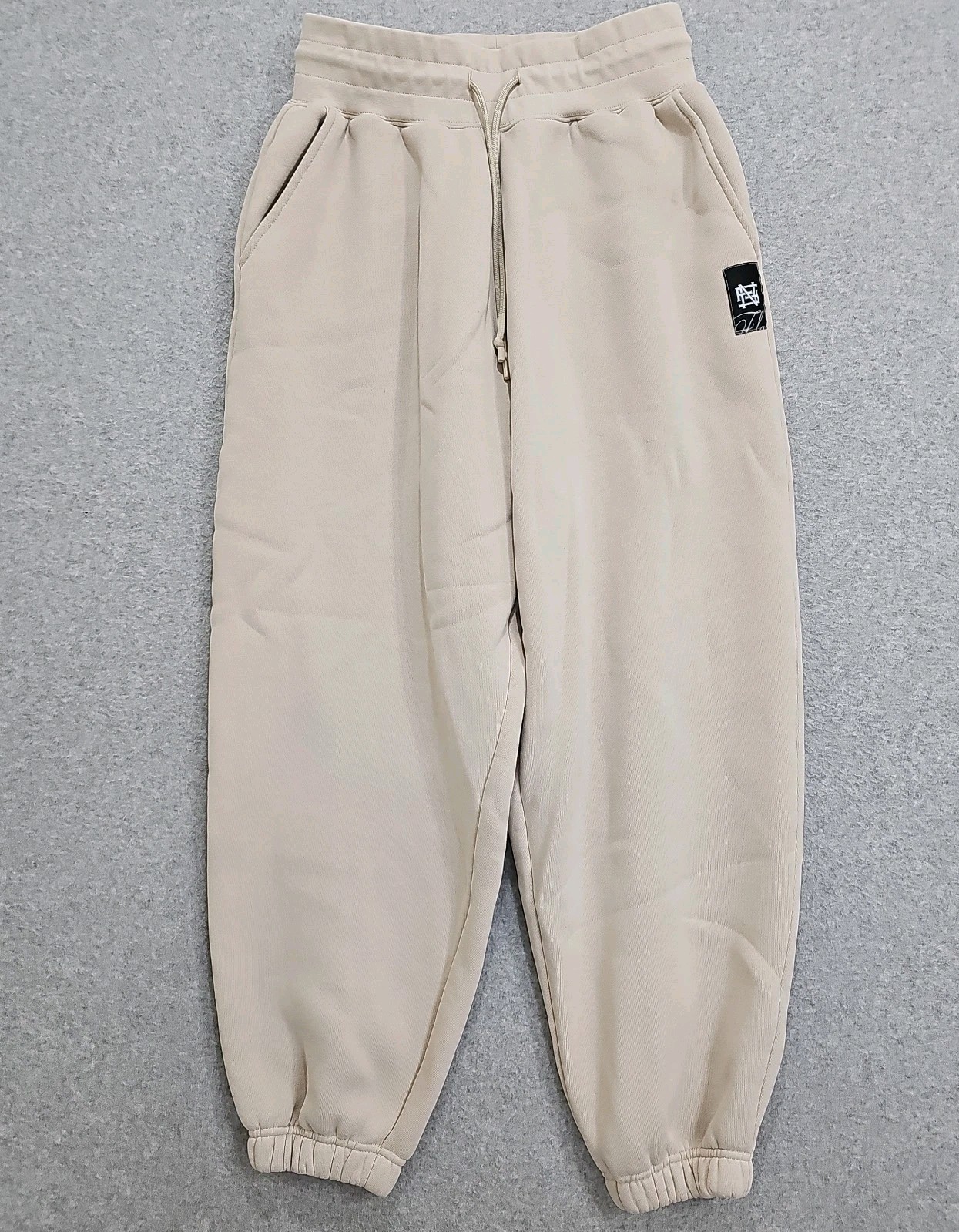 Flag Nor Fail Oversized Jogger Sweatpants Women\'s Sz M Beige Logo Spell Out Flag Nor Fail Oversized Jogger Sweatpants Women\'s Sz M Beige Logo Spell Out