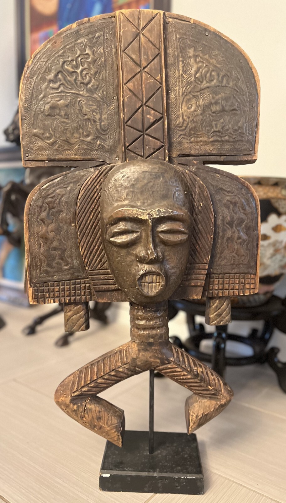 Bakota  Reliquary Kota Mask Figure From the Tribe in Gabon Original Piece