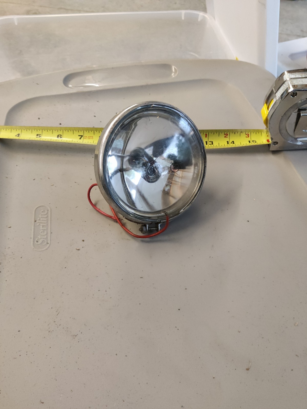 Vintage Eveready Sealed Beam Glass 59 Bulb Chrome Shell 
