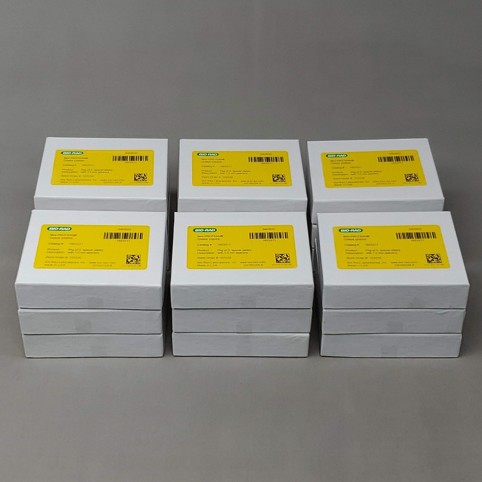 BIO-RAD 90 PCS of Mini-PROTEAN Glass Spacer Plates W/ 1.0mm Spacers 1653311 (New