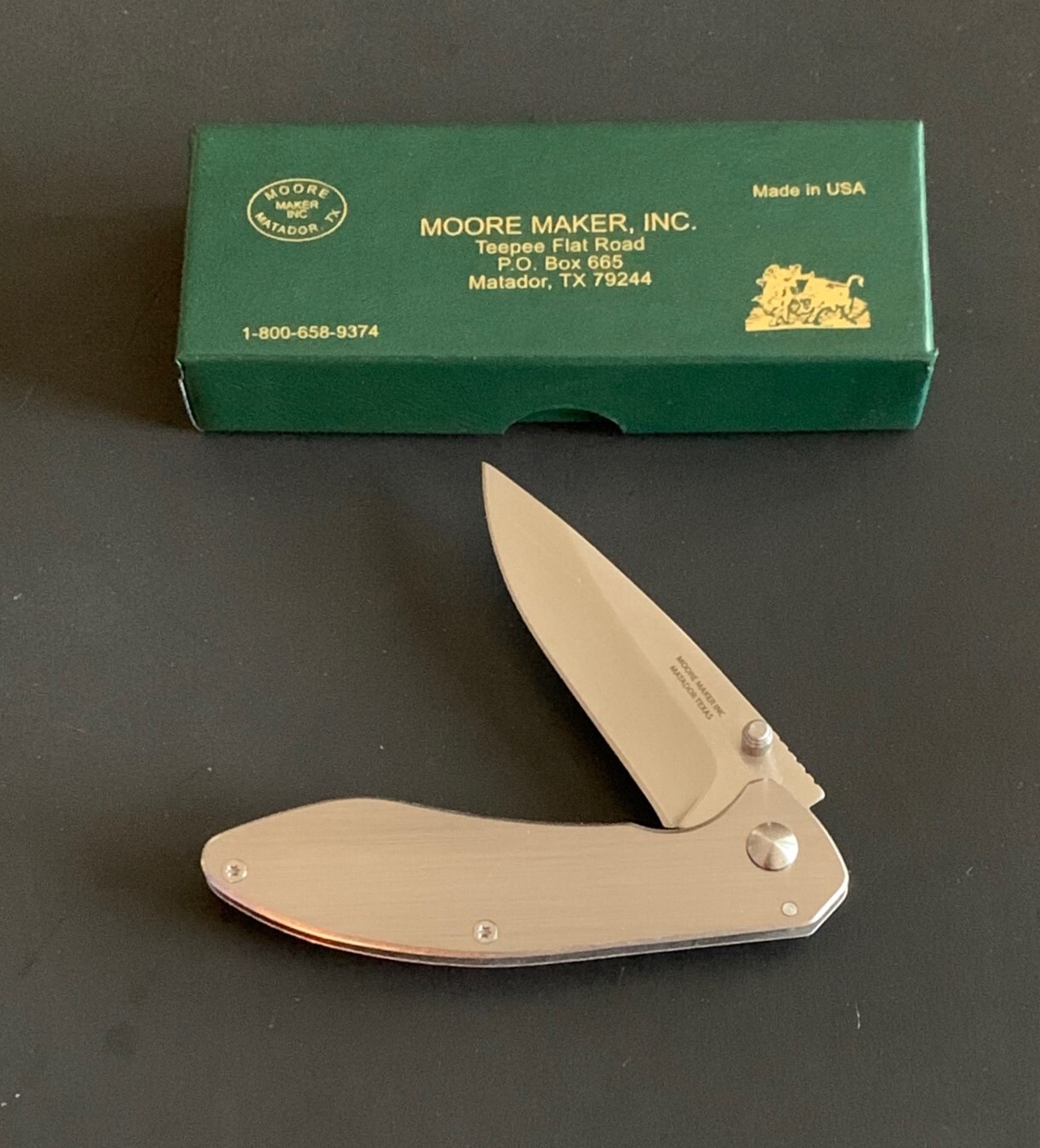 Moore Maker 1108 CSS Stainless Steel Easy Open Clip Knife W/ Liner Lock Moore Maker 1108 CSS Stainless Steel Easy Open Clip Knife W/ Liner Lock