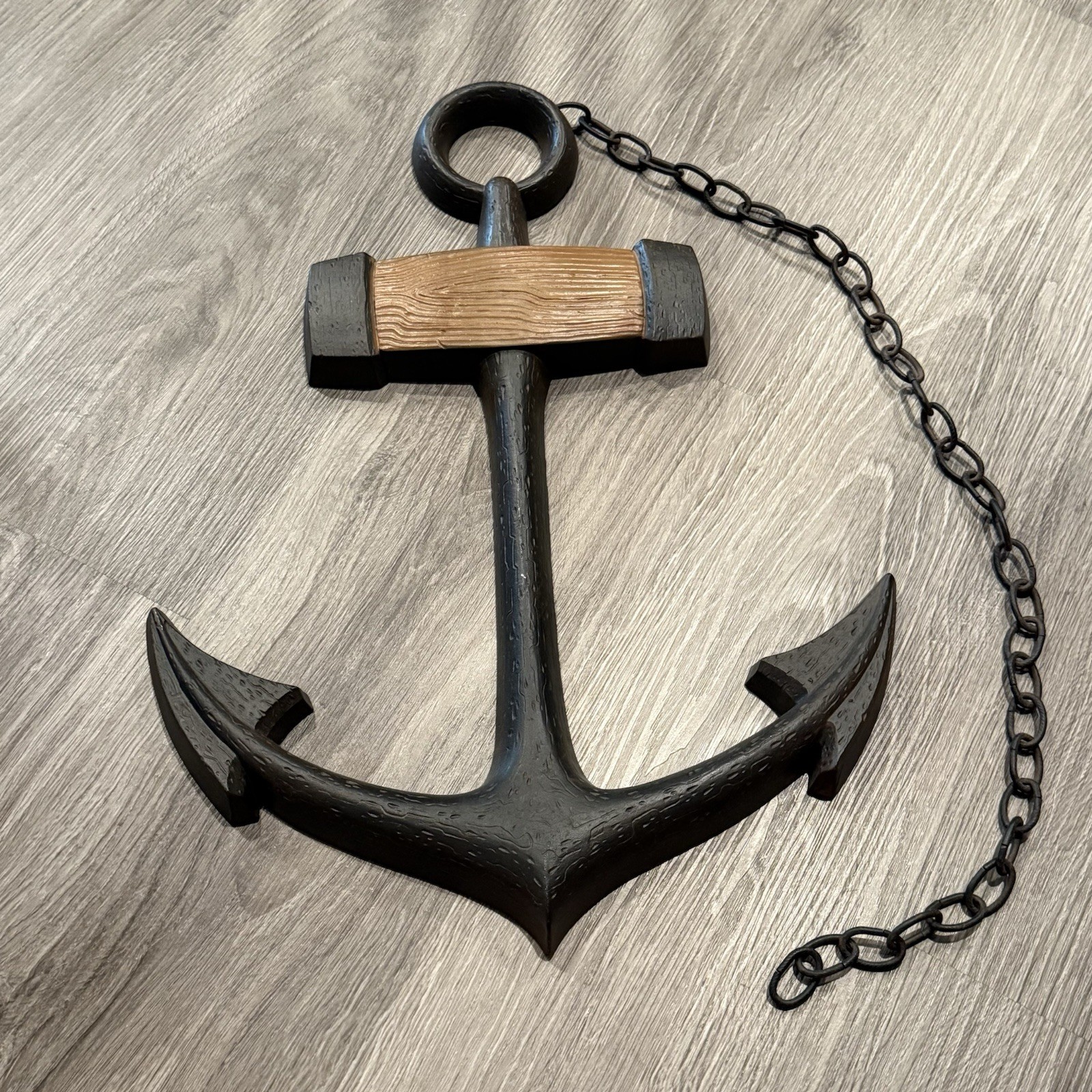 Vintage 1968 Sexton Metal Craft Anchor and Chain Wall Art Decoration 20 x 14 in