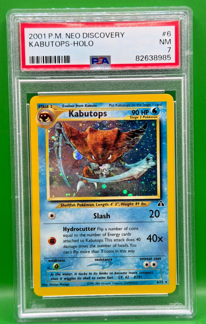 Kabutops 6/75 Neo Discovery Holo Rare PSA 7 Pokemon Card