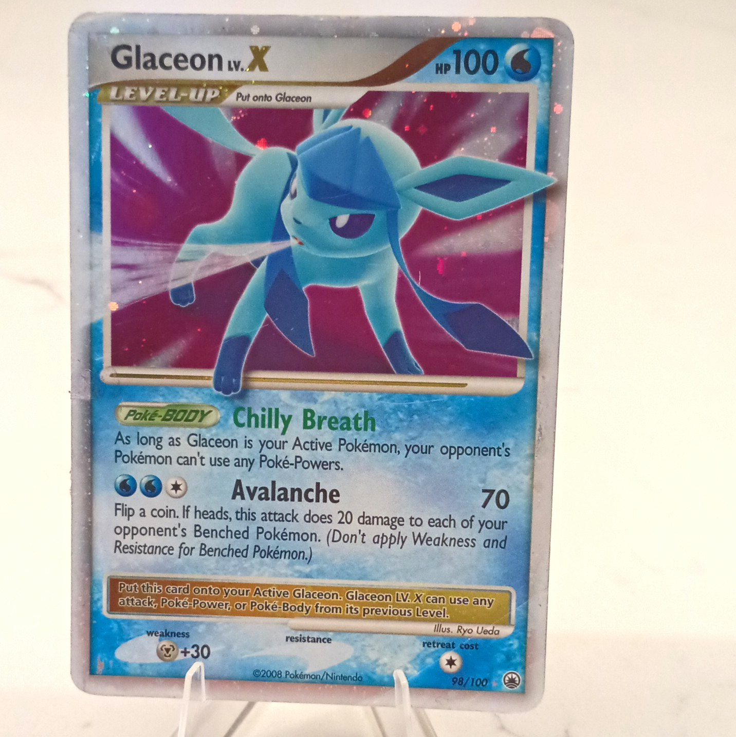 2008 Glaceon LV.X 98/100 Majestic Dawn Holo AMAZING RARE POKEMON CARD 2008 Glaceon LV.X 98/100 Majestic Dawn Holo AMAZING RARE POKEMON CARD