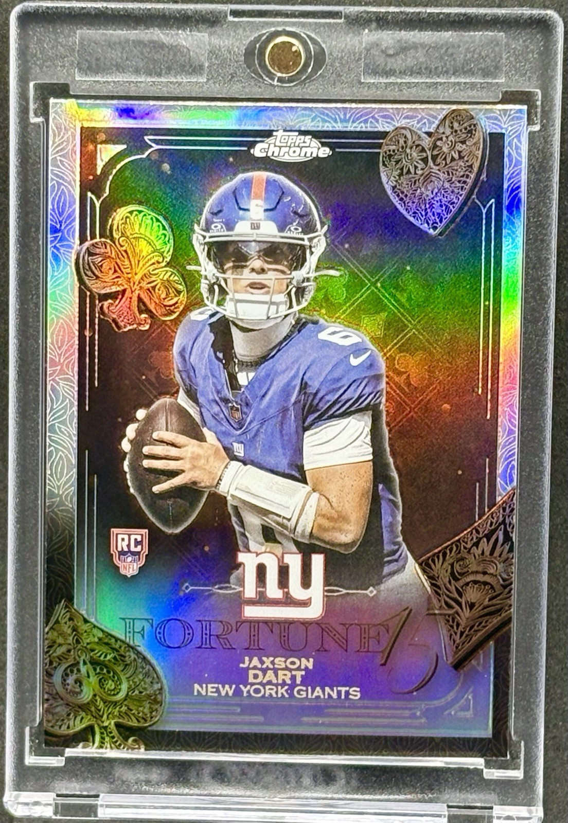 Jaxson Dart ROOKIE RC REFRACTOR CHROME CARD TOPPS CHROME GIANTS MINT Jaxson Dart ROOKIE RC REFRACTOR CHROME CARD TOPPS CHROME GIANTS MINT