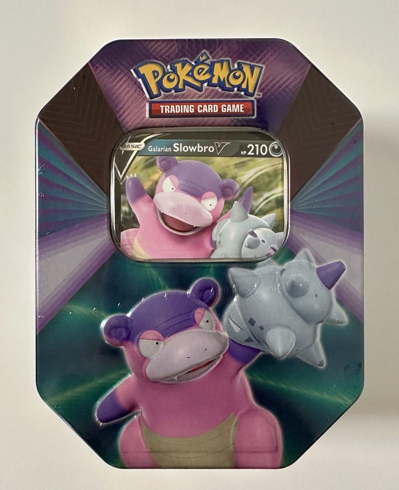 Pokémon TCG V Forces Tin Galarian Slowbro New & Factory Sealed