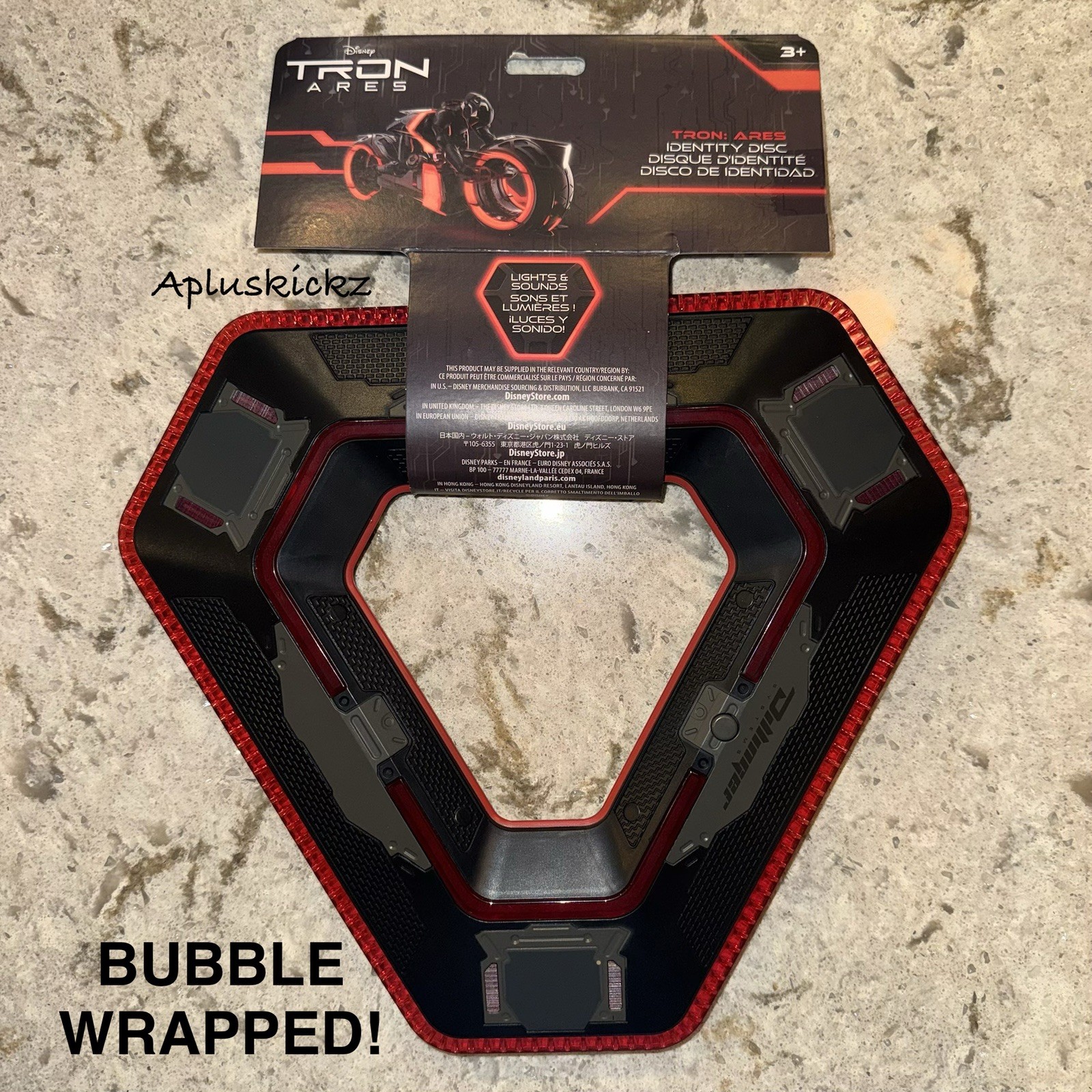 2025 Disney Parks Tron Ares Identity Disc with Lights and Sounds NWT BUBBLE WRAP 2025 Disney Parks Tron Ares Identity Disc with Lights and Sounds NWT BUBBLE WRAP