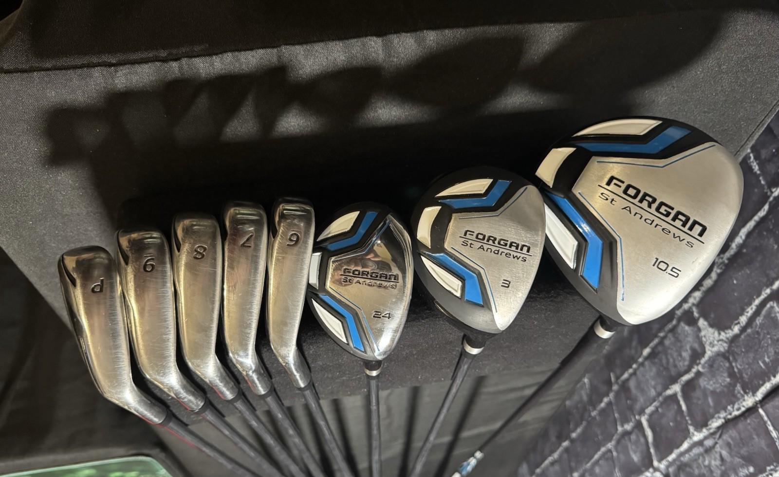 Forgan of St Andrews Golf Set (Driver, 3W, 24° Hybrid + 6-PW) Steel Shaft 