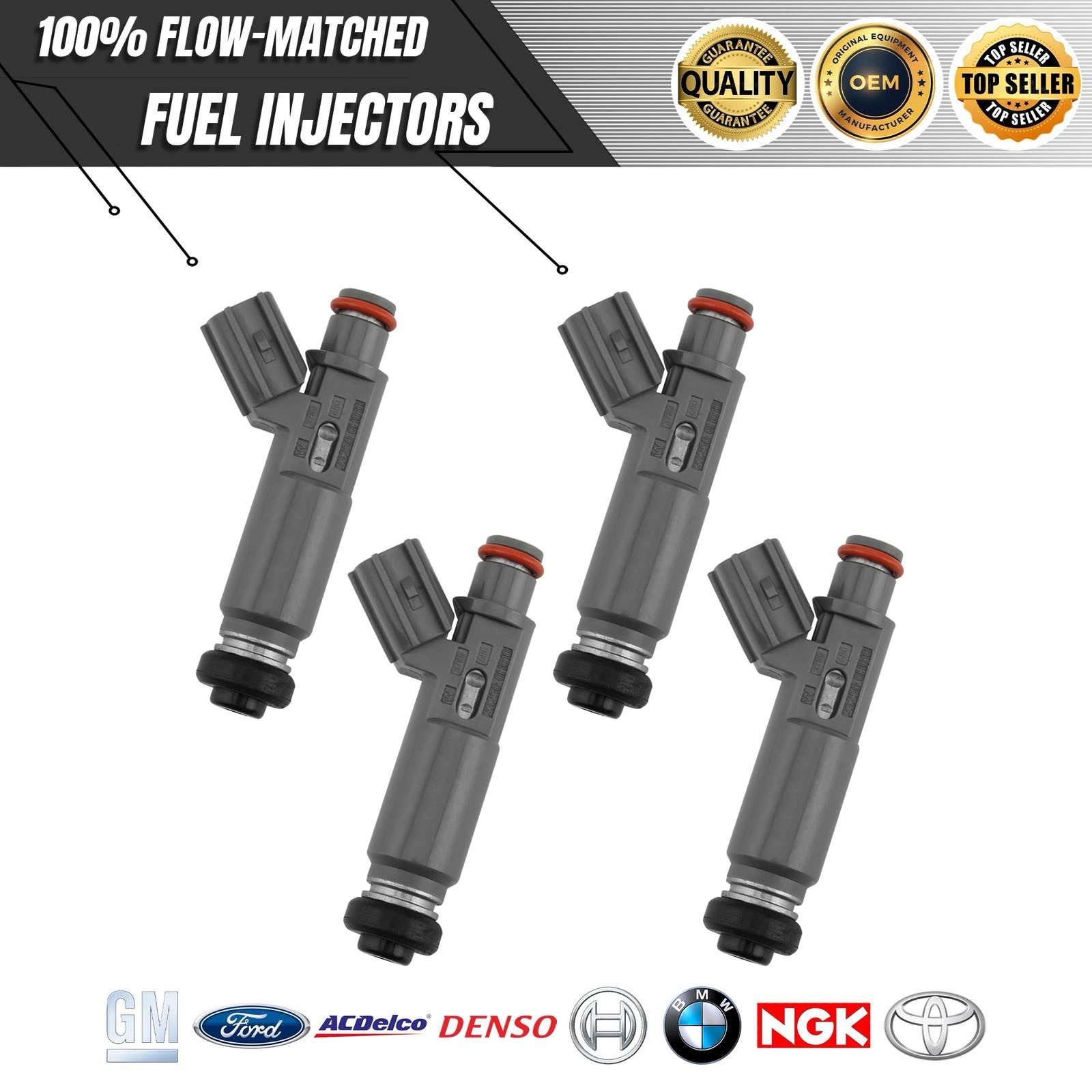 OEM 4x New Denso Fuel Injector Fits 2001-04 Toyota Camry Solara Highlander 2.4L
