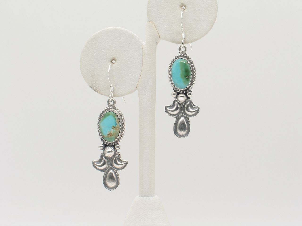 Genevieve Francisco Navajo Sonoran Gold Turquoise Sterling Silver Earrings