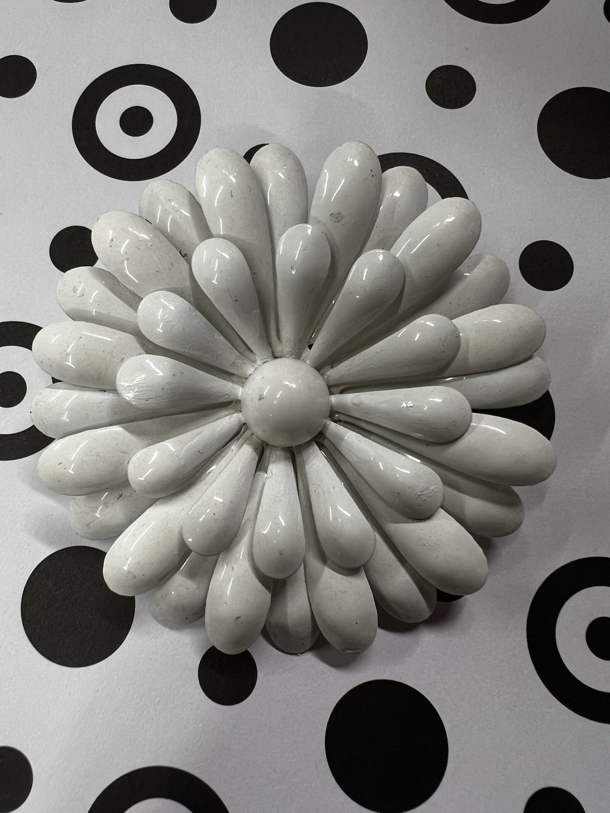 vintage enamel flower brooch