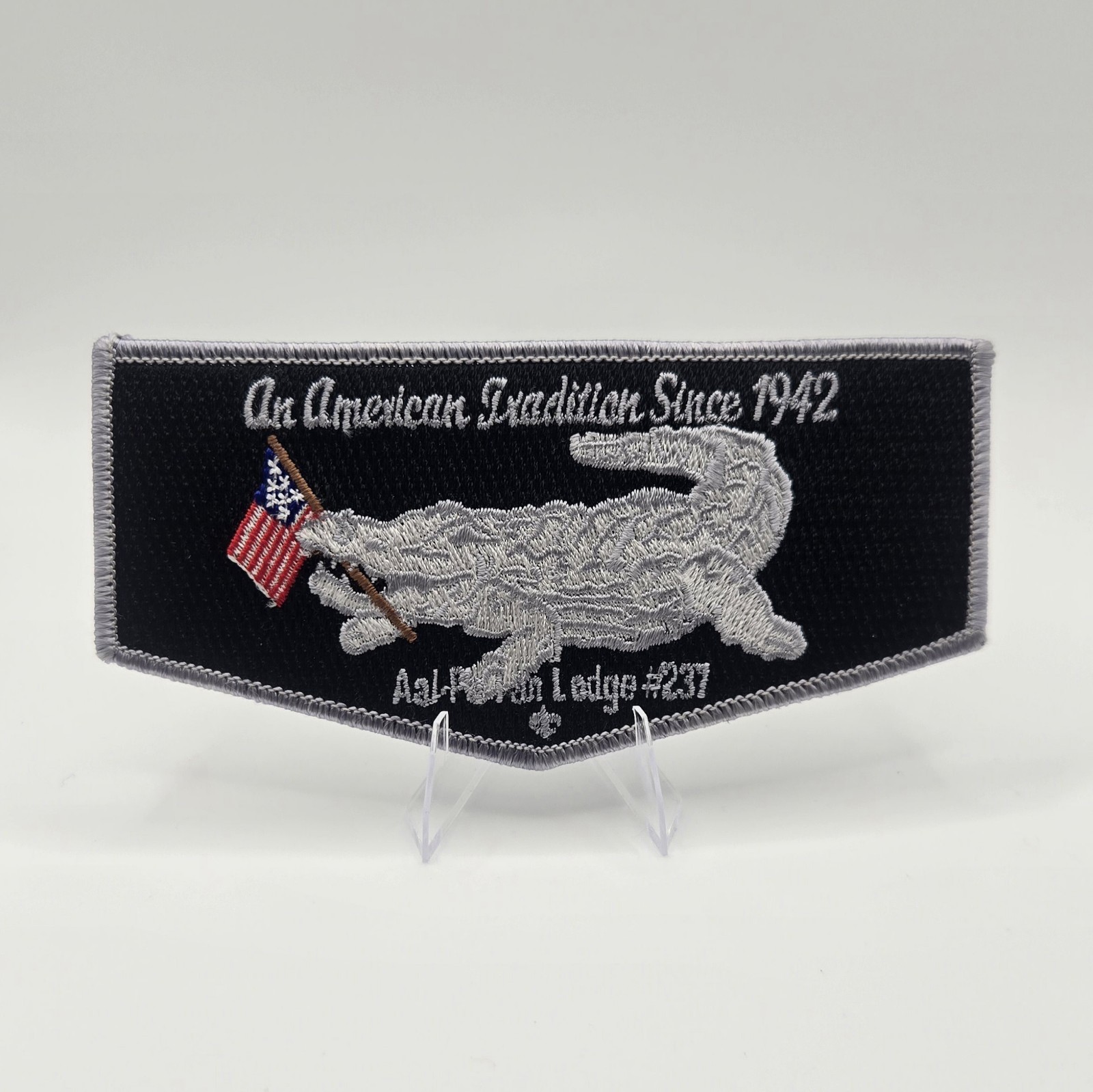 Aal-Pa-Tah Lodge 237 Florida (Gray Alligator/Black Background) OA Flap Scouting