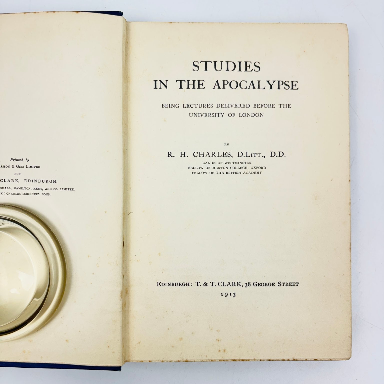 Studies in the Apocalypse R.H. Charles 1913 First Edition Theology