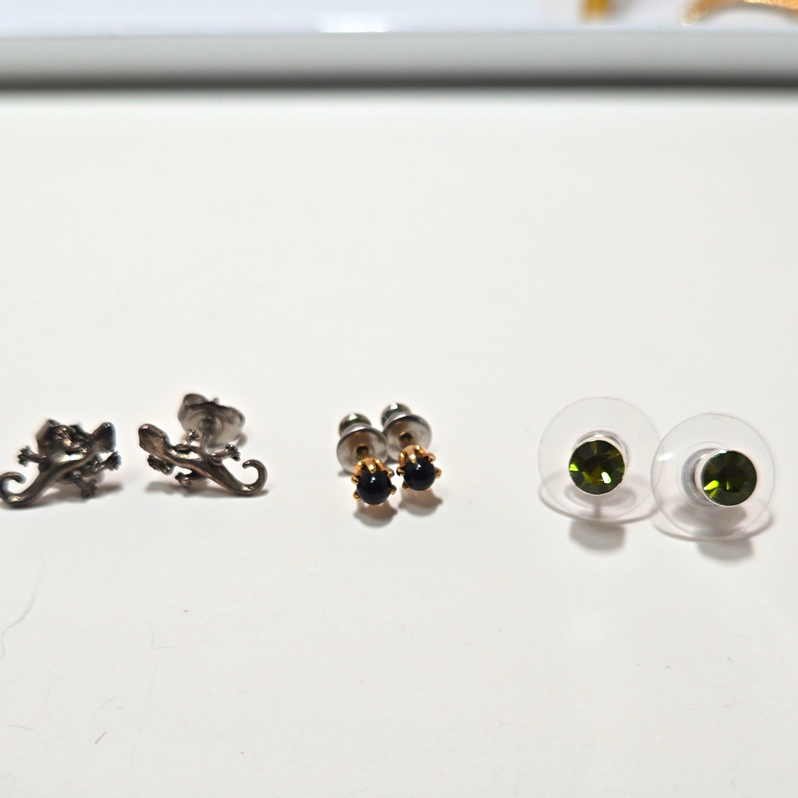 3 Pair Lot Silver and Gold Tone Stud Lobe Earrings 3 Pair Lot Silver and Gold Tone Stud Lobe Earrings