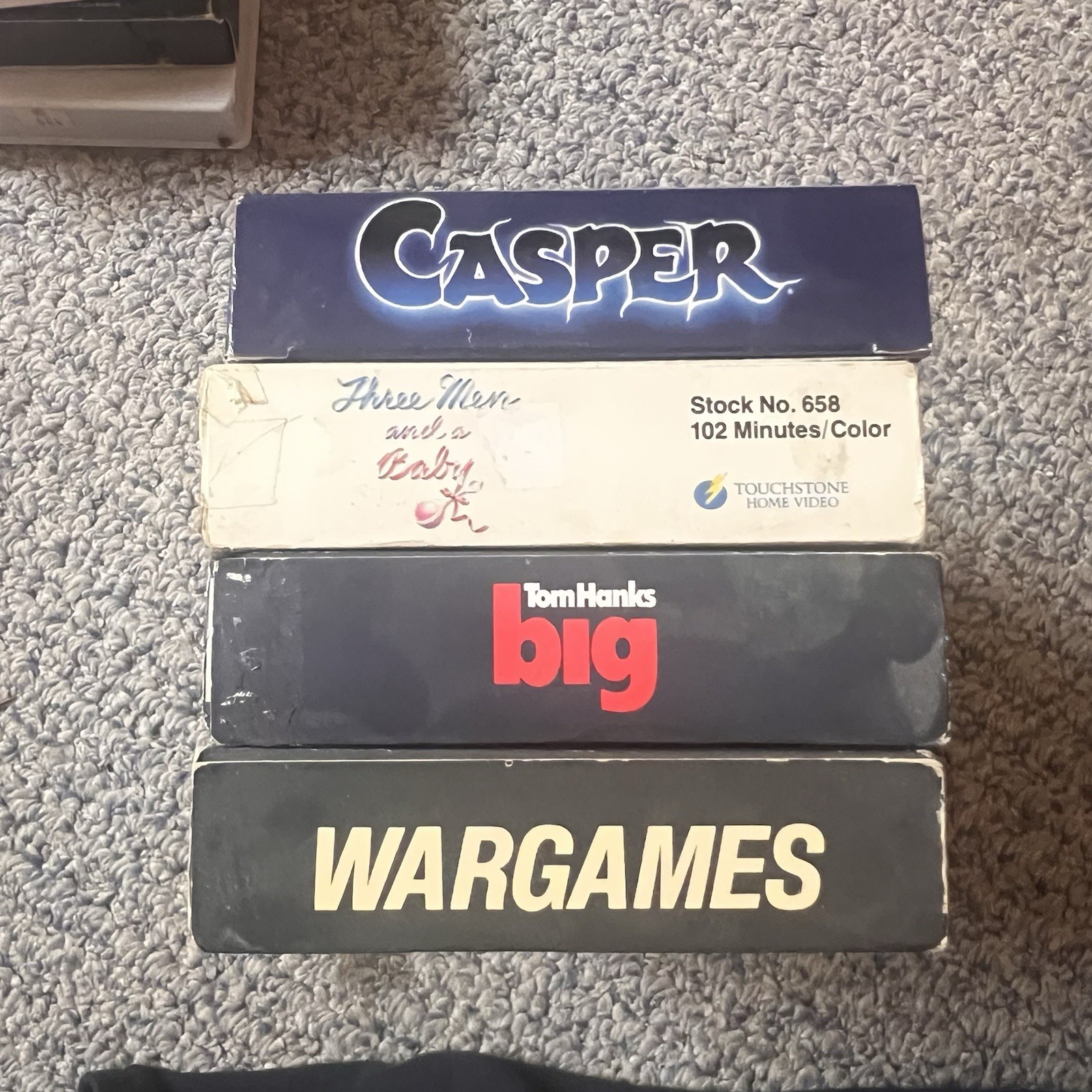 Vintage 80s/90s Family Movie VHS Lot (4 Tapes)- Casper, Wargames, 3 Men & Baby