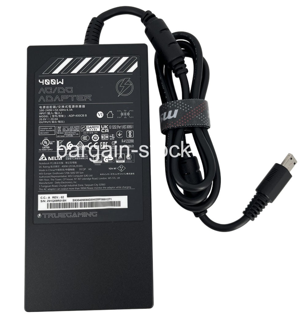 Original Delta 20V 20A 400W AC Adapter Charger For MSI Titan 18 HX A14VIG-288US