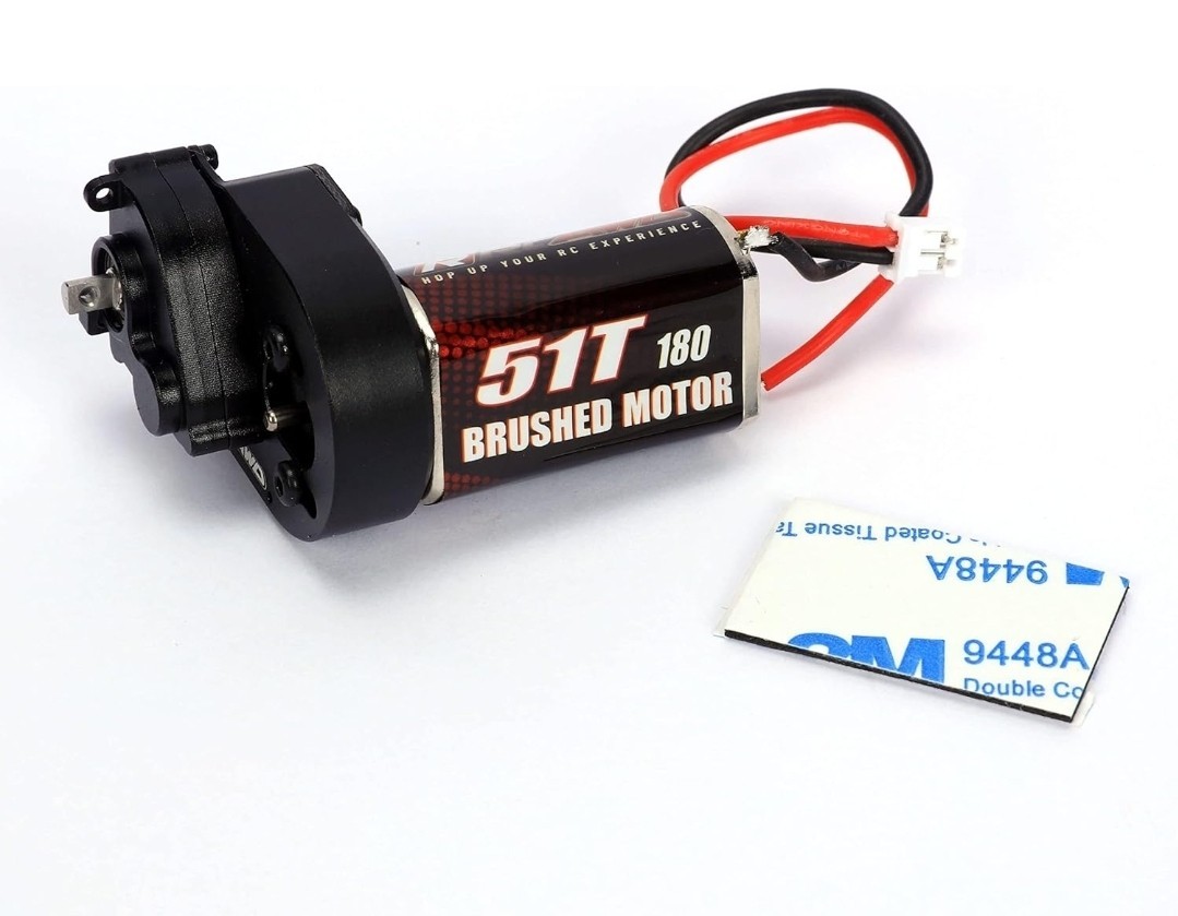 RCAWD Upgraded Carbon Brush 51T(Turn) 180 size Brushed Motor & Alloy Center Gear