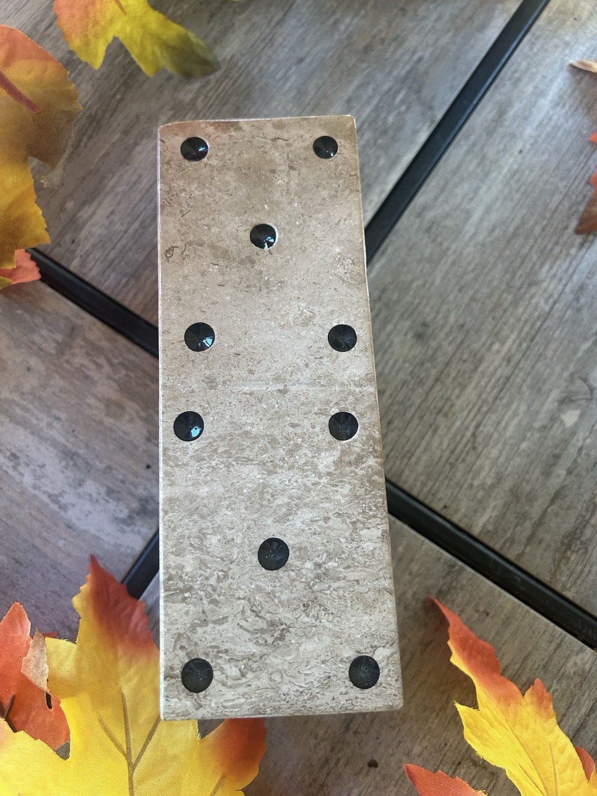 Vintage , handcrafted Mexican Onyx/Travertine stone dominoes set Vintage , handcrafted Mexican Onyx/Travertine stone dominoes set