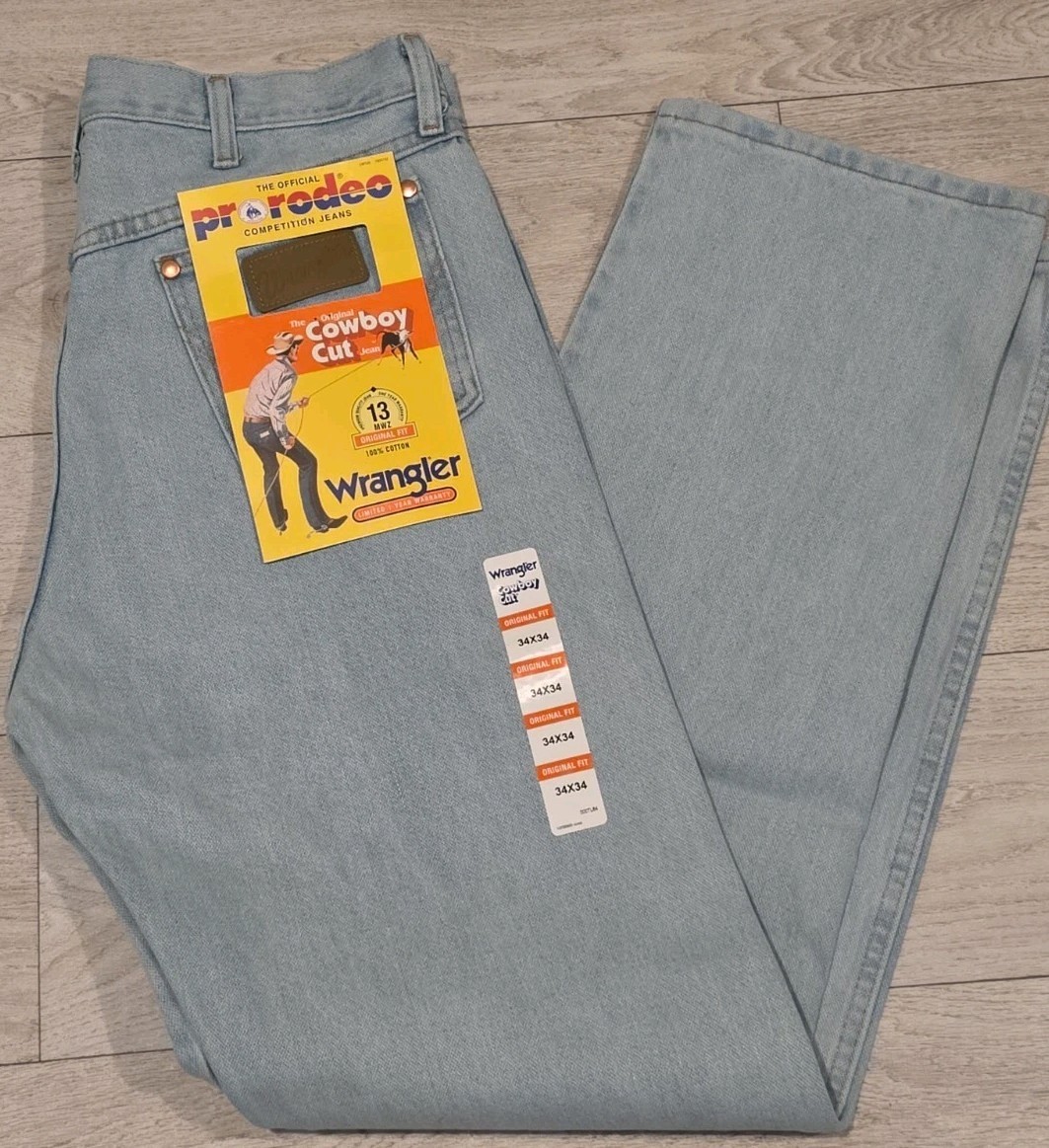 Men\'s Wrangler 13MWZ Jeans Cowboy Cut Competition Jeans 34x34 NWT New Old Stock