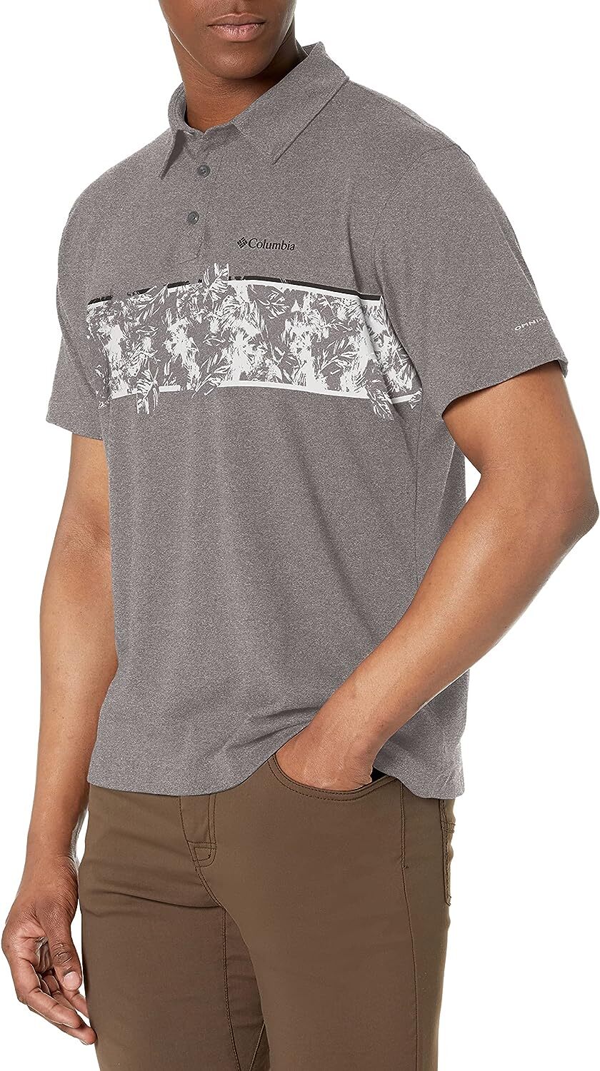 Columbia Men\'s Thistletown Hills Stripe Polo (City Grey Heather)